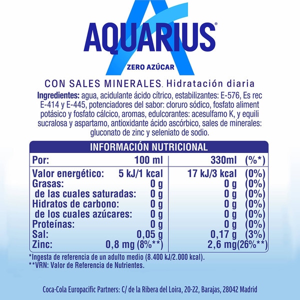 sugar free lemon flavour isotonic drink tin 33 cl