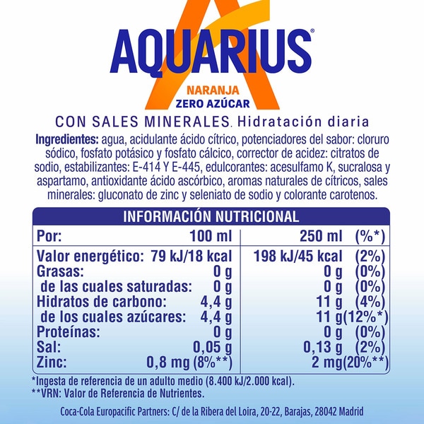 sugar free orange flavour isotonic drink bottle 1,5 l