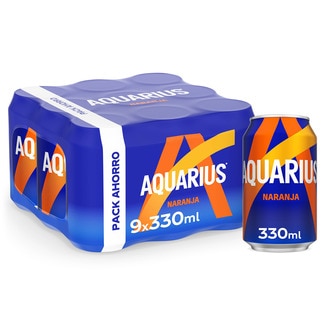 bebida isotónica sabor naranja pack ahorro 9 latas 33 cl - Aquarius