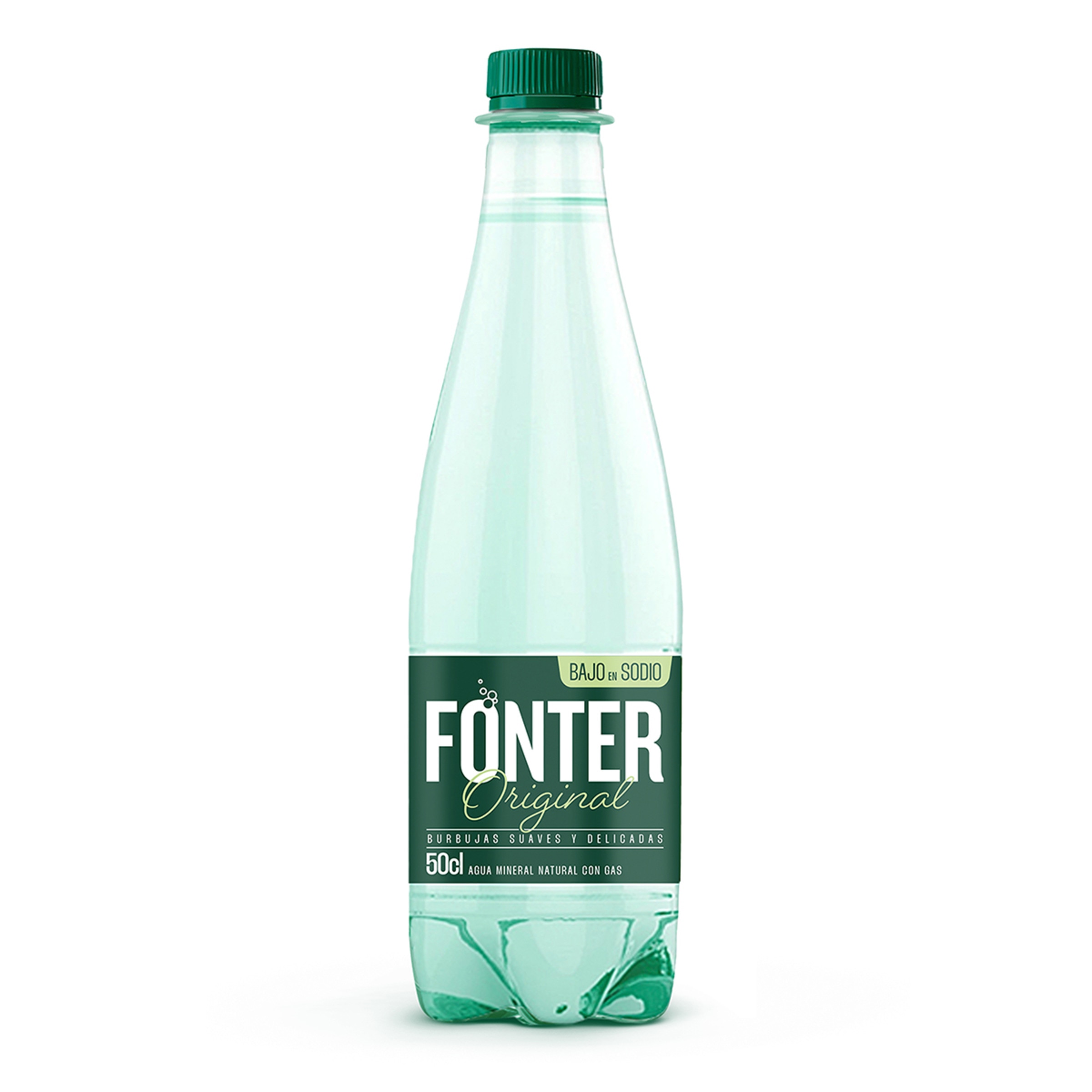agua mineral natural con gas botella 50 cl