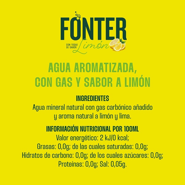 sparkling natural mineral water with a touch of lemon bottle 0,5 l 0% sugars or sweeteners