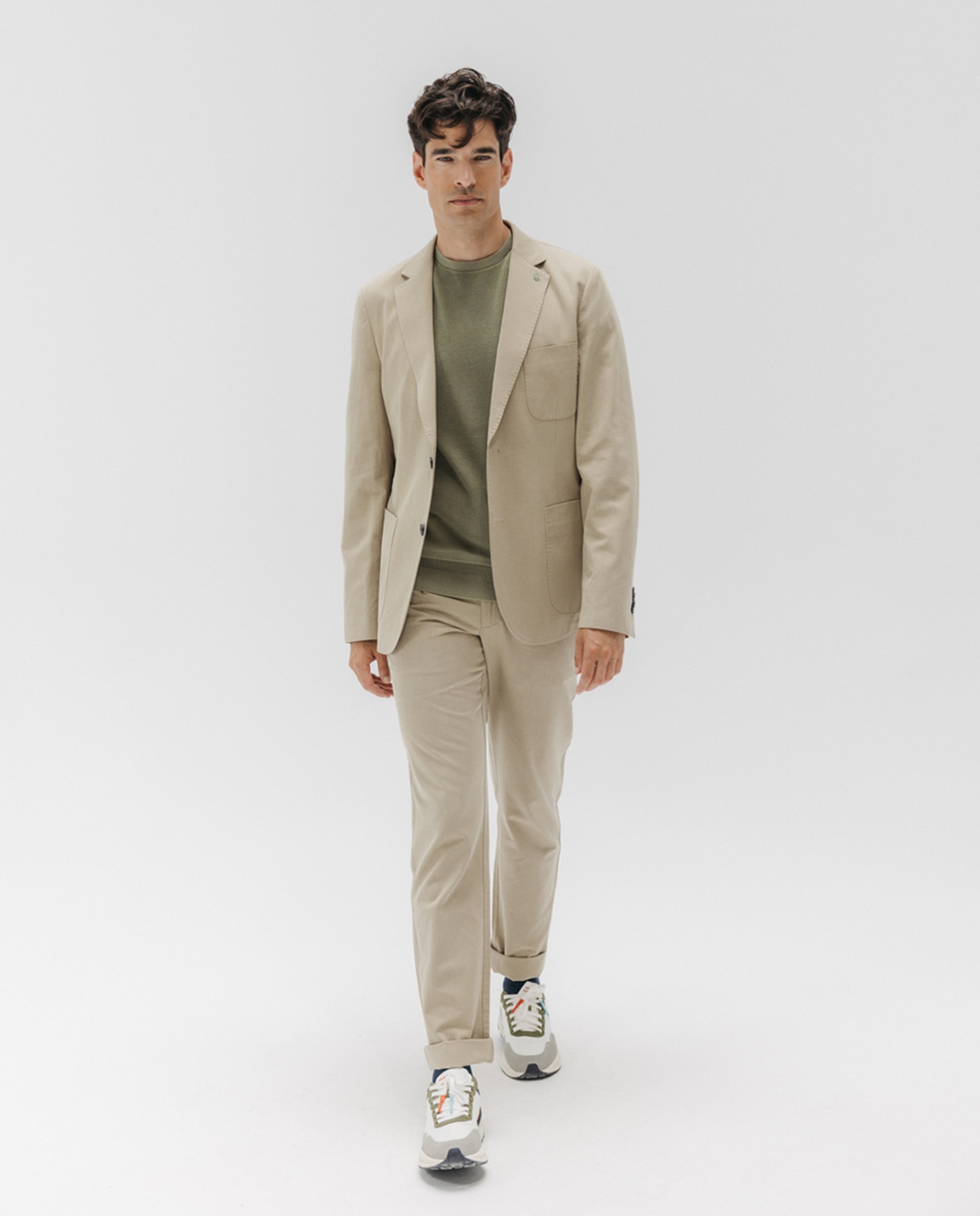 Blazer de Algodão com Três Bolsos Camel-7