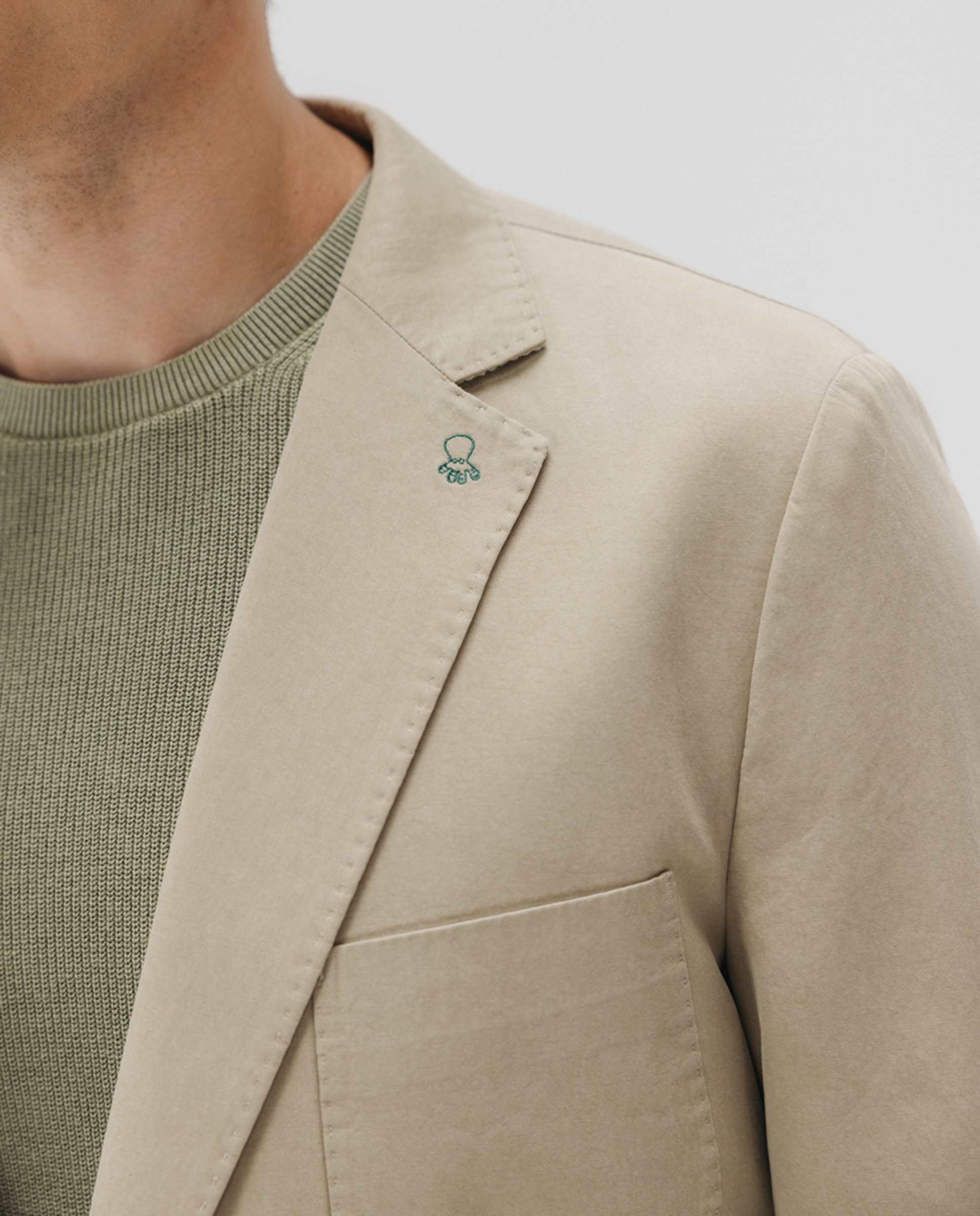 Blazer de Algodão com Três Bolsos Camel-4