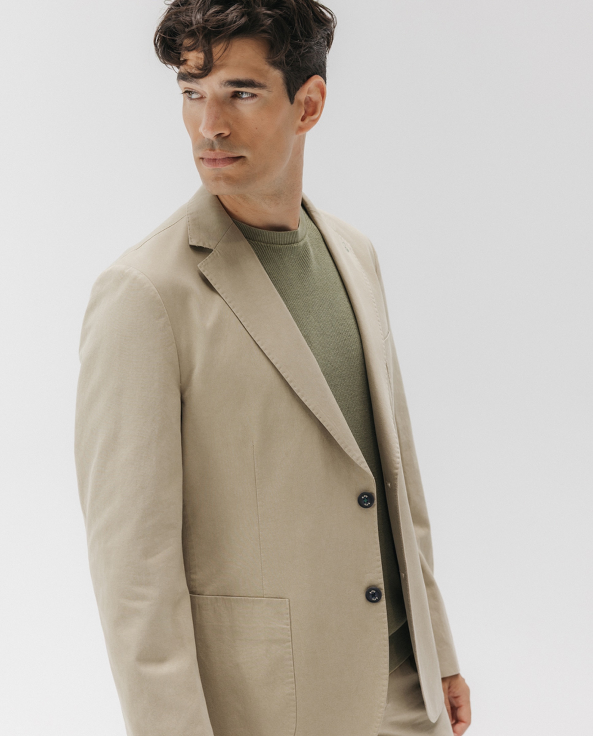 Blazer de Algodão com Três Bolsos Camel-3