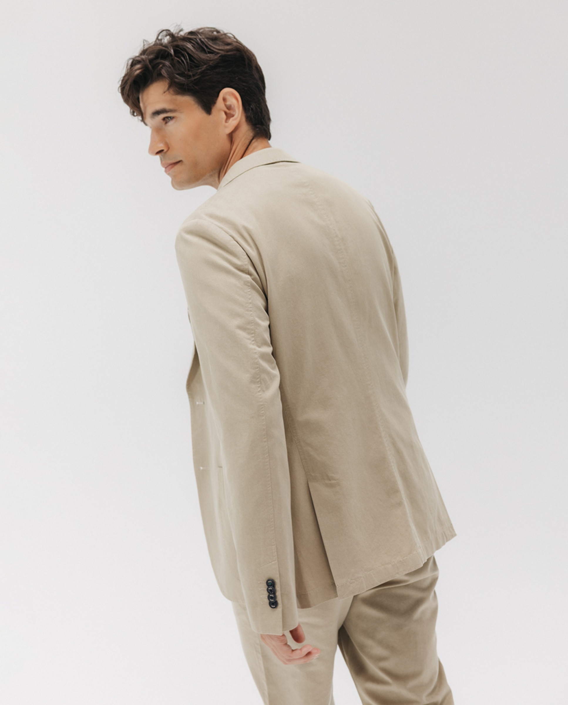 Blazer de Algodão com Três Bolsos Camel-2