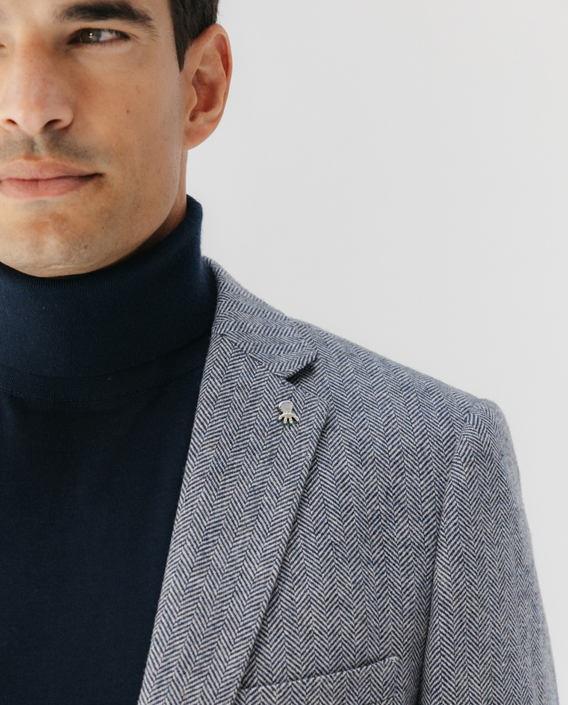 Blazer de homem Azul-3