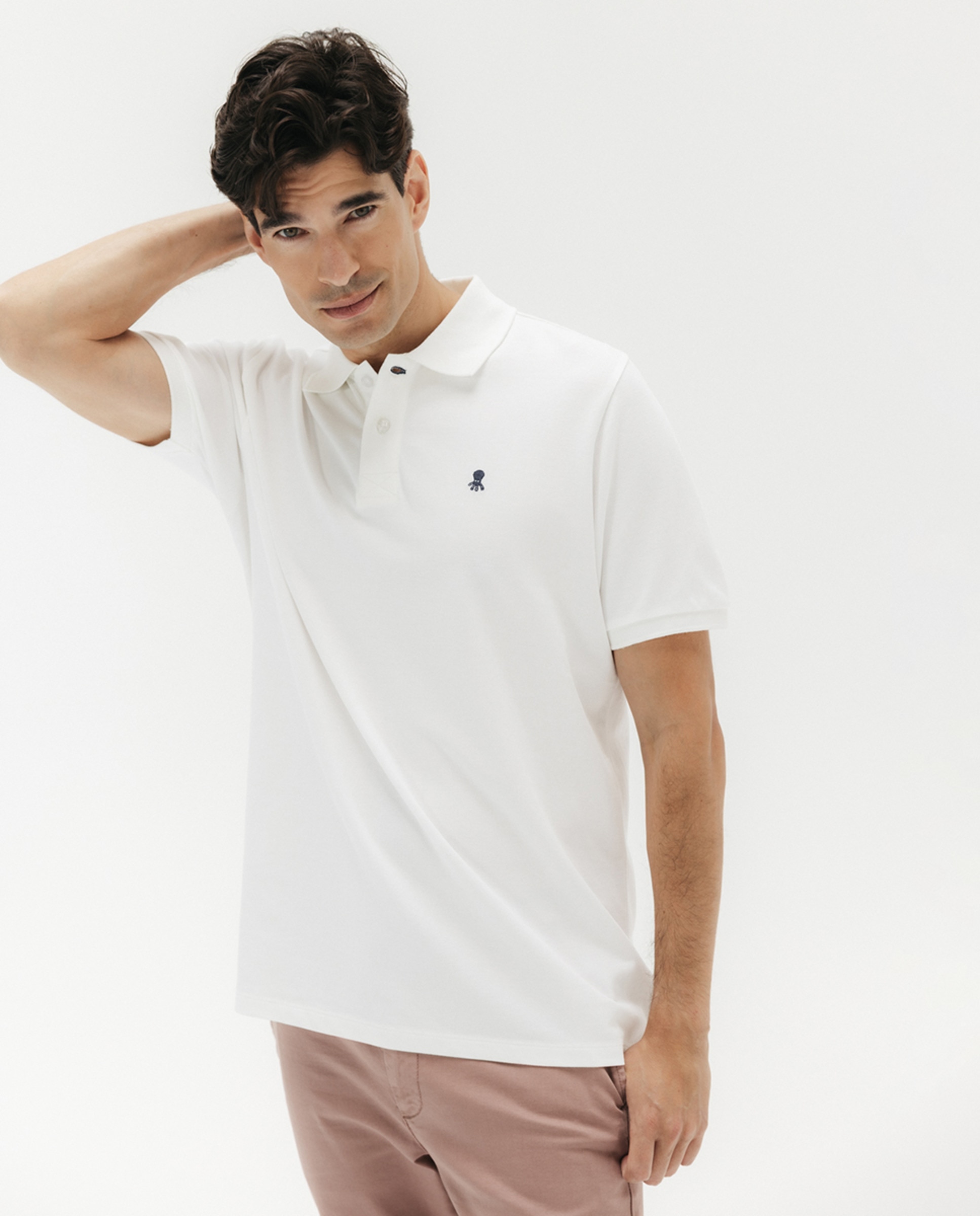 Imagem 0 de Polo Piqué de Manga Curta com Lavagem e Logótipo no Peito