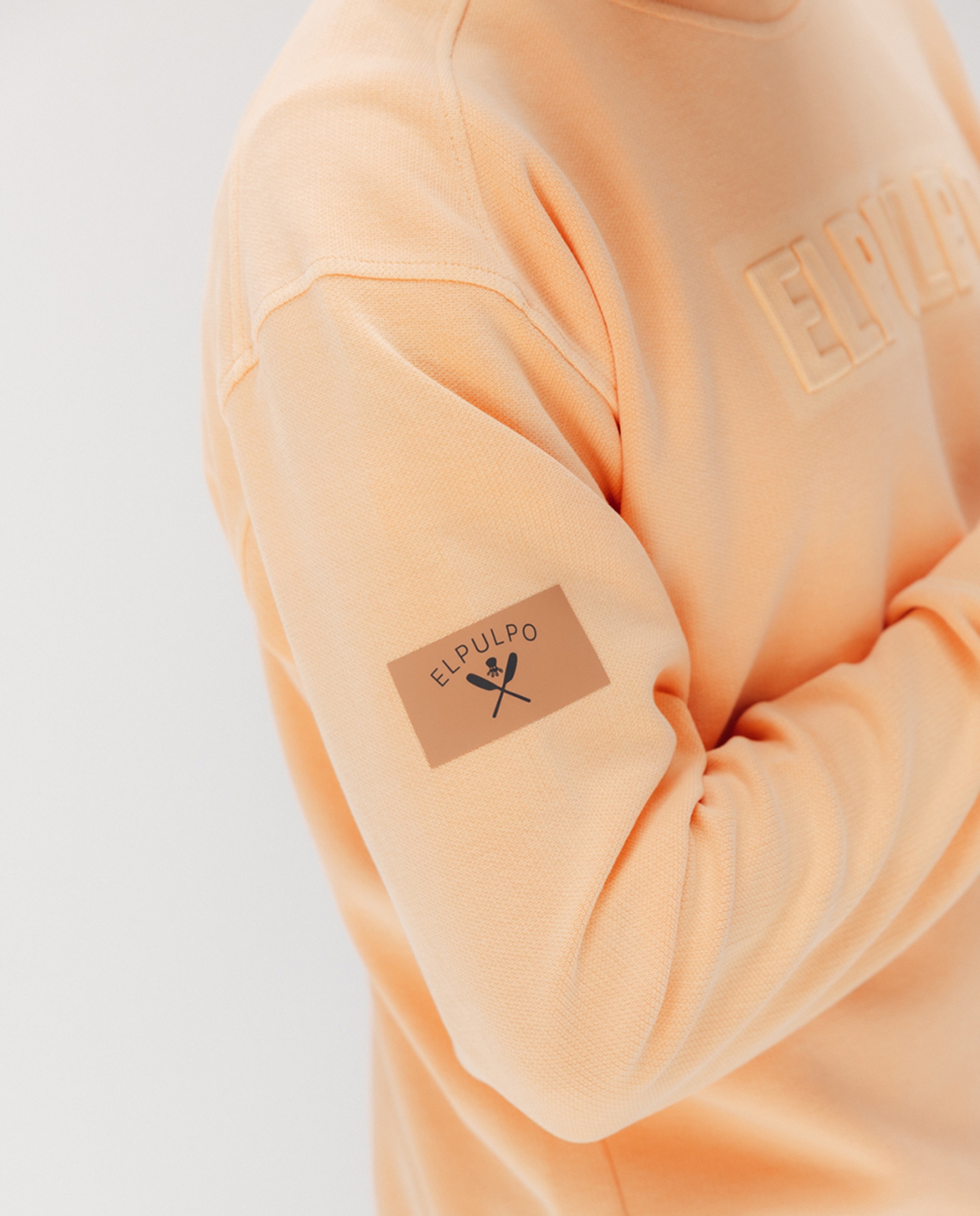 Sweatshirt com Estampado em Relevo à Frente Laranja-5