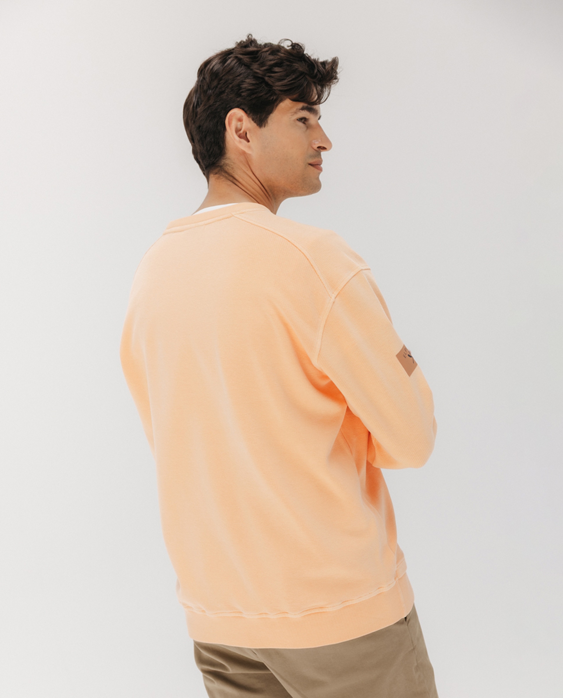 Sweatshirt com Estampado em Relevo à Frente Laranja-2