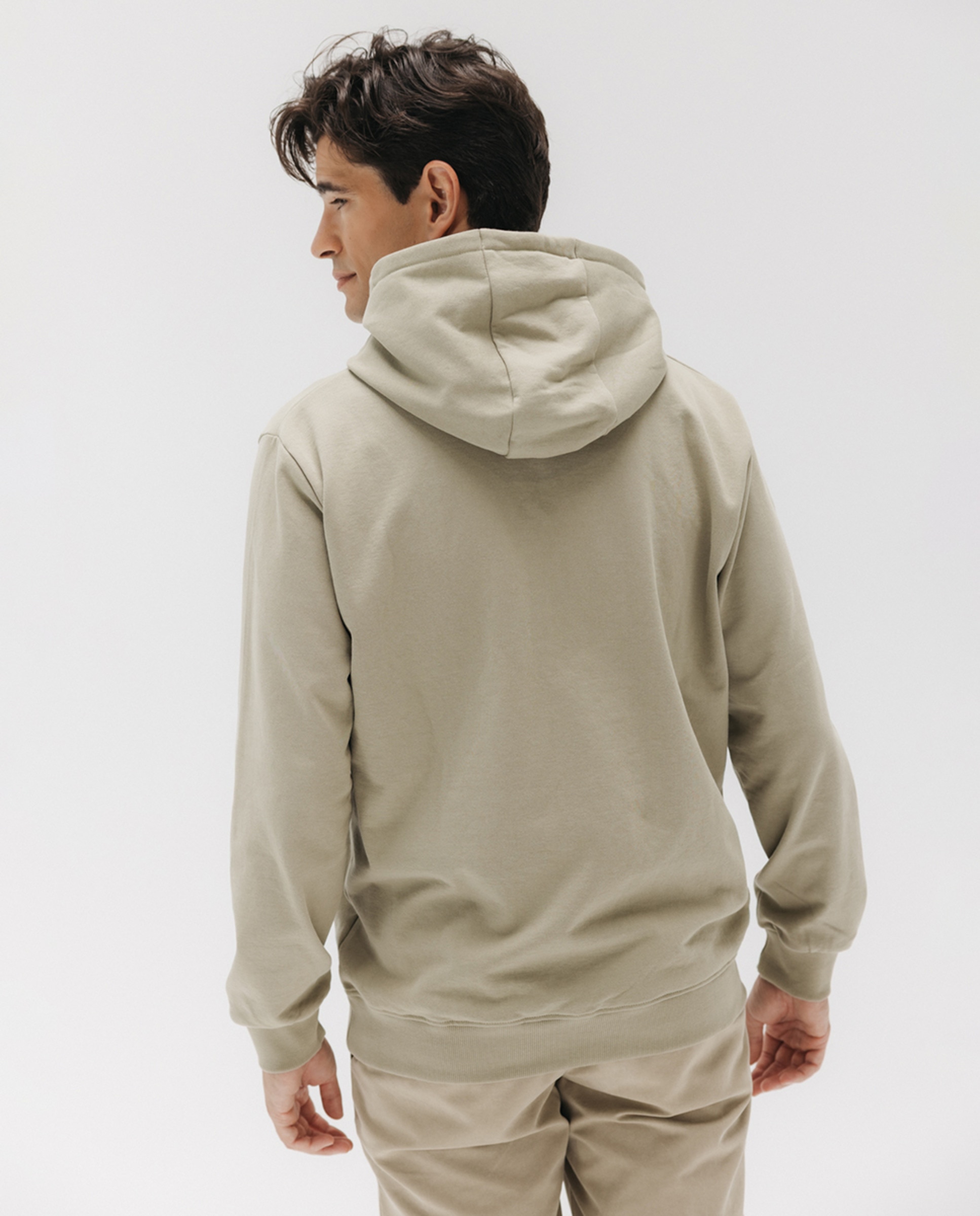 Sweatshirt com Capuz e Estampado à Frente Verde-militar-2