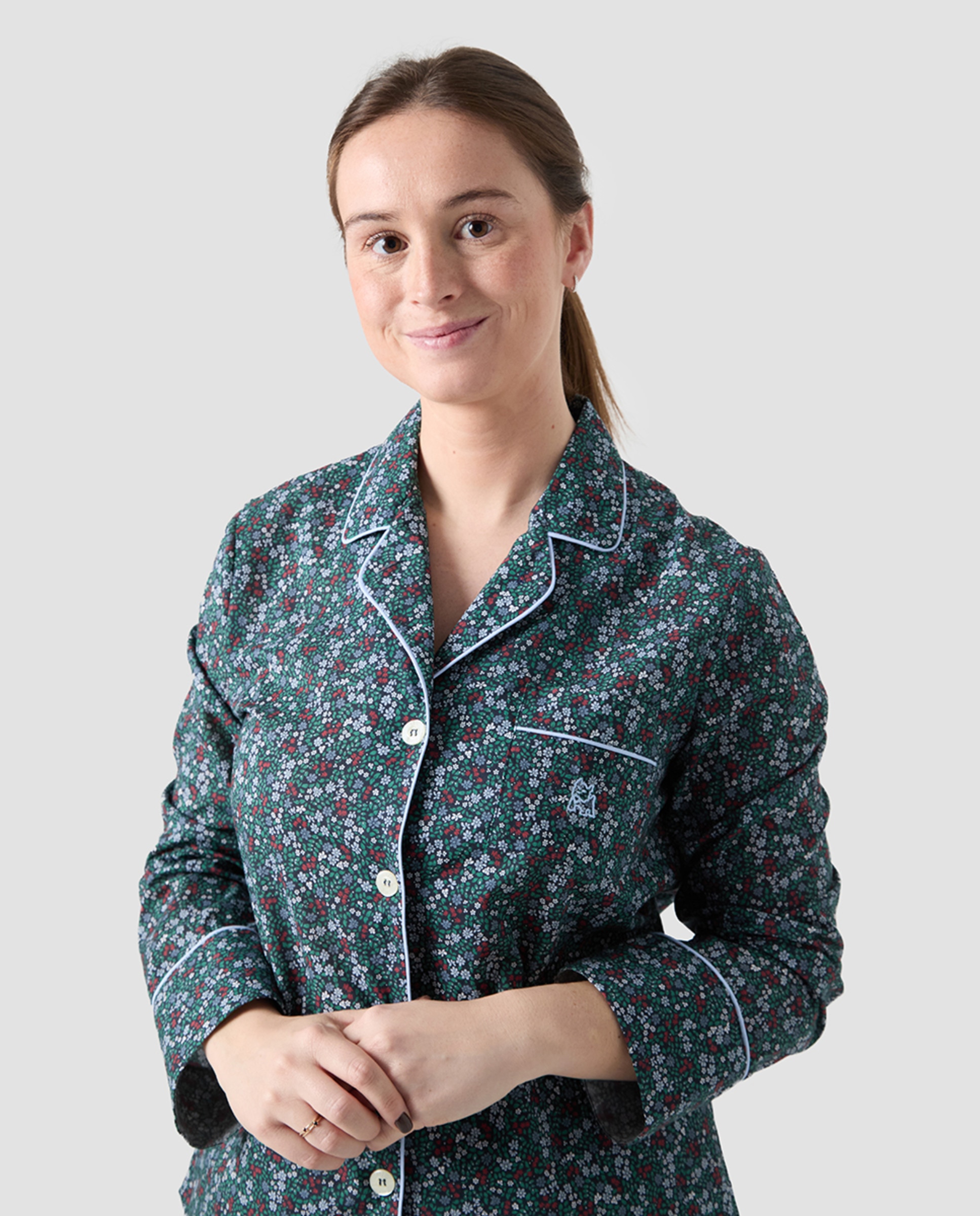 Pijama em Tecido com Estampado Floral Multicolor-3