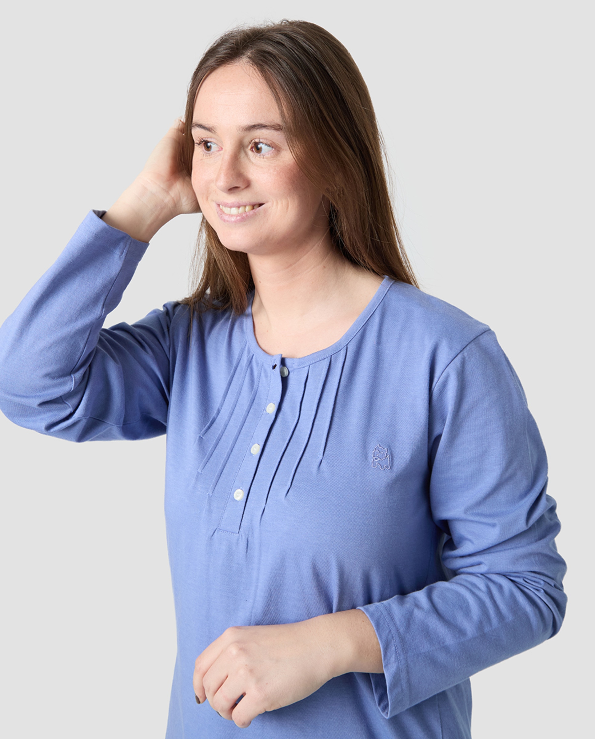 Pijama Combinado com Estampado Floral Azul-3