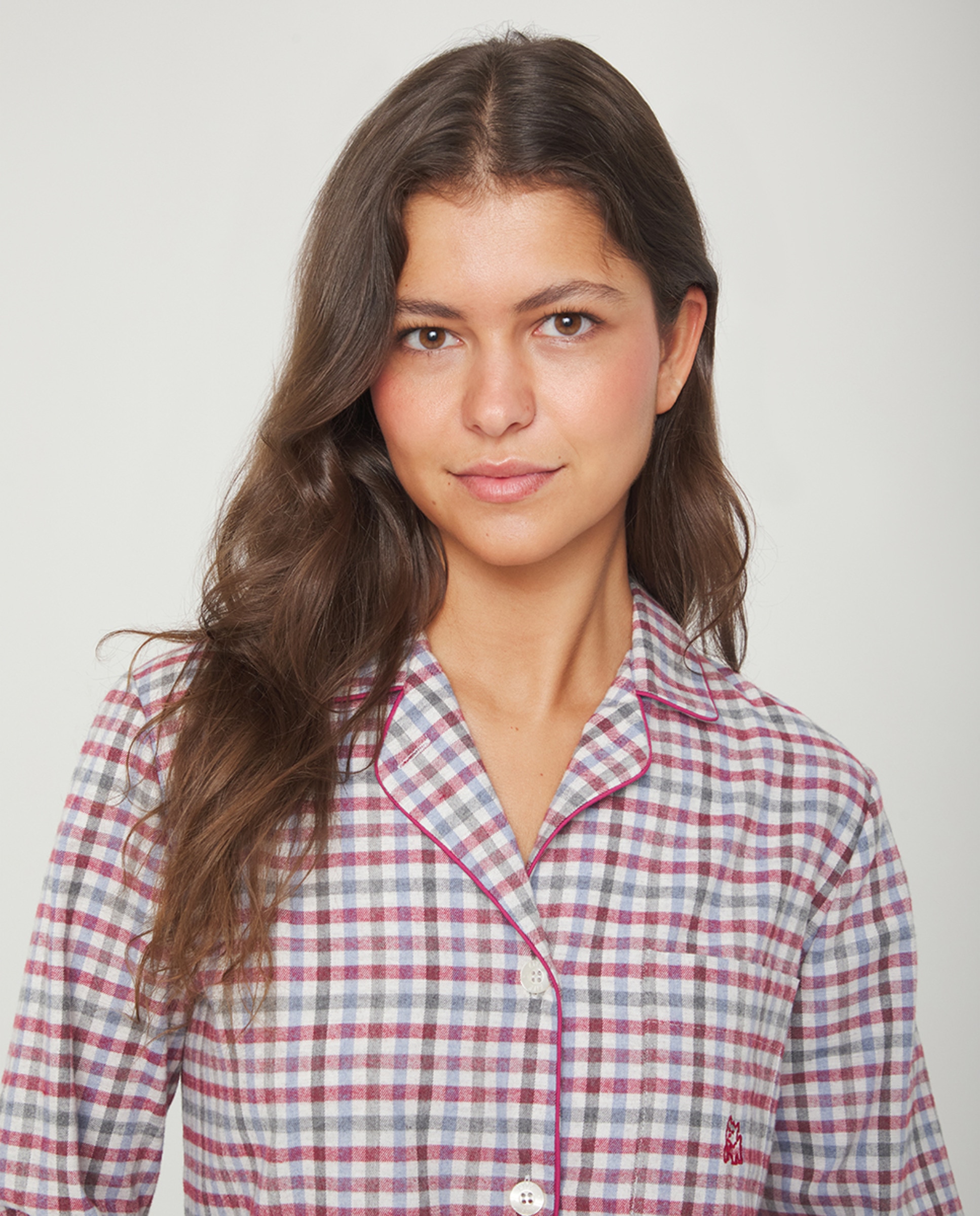 Pijama de Tecido aos Quadrados Multicolor-3