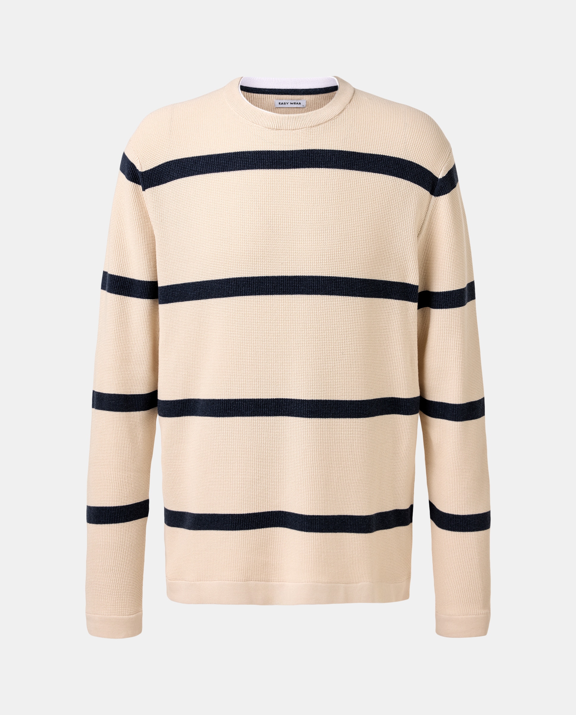 Camisola de Malha às Riscas Azul-marinho-5