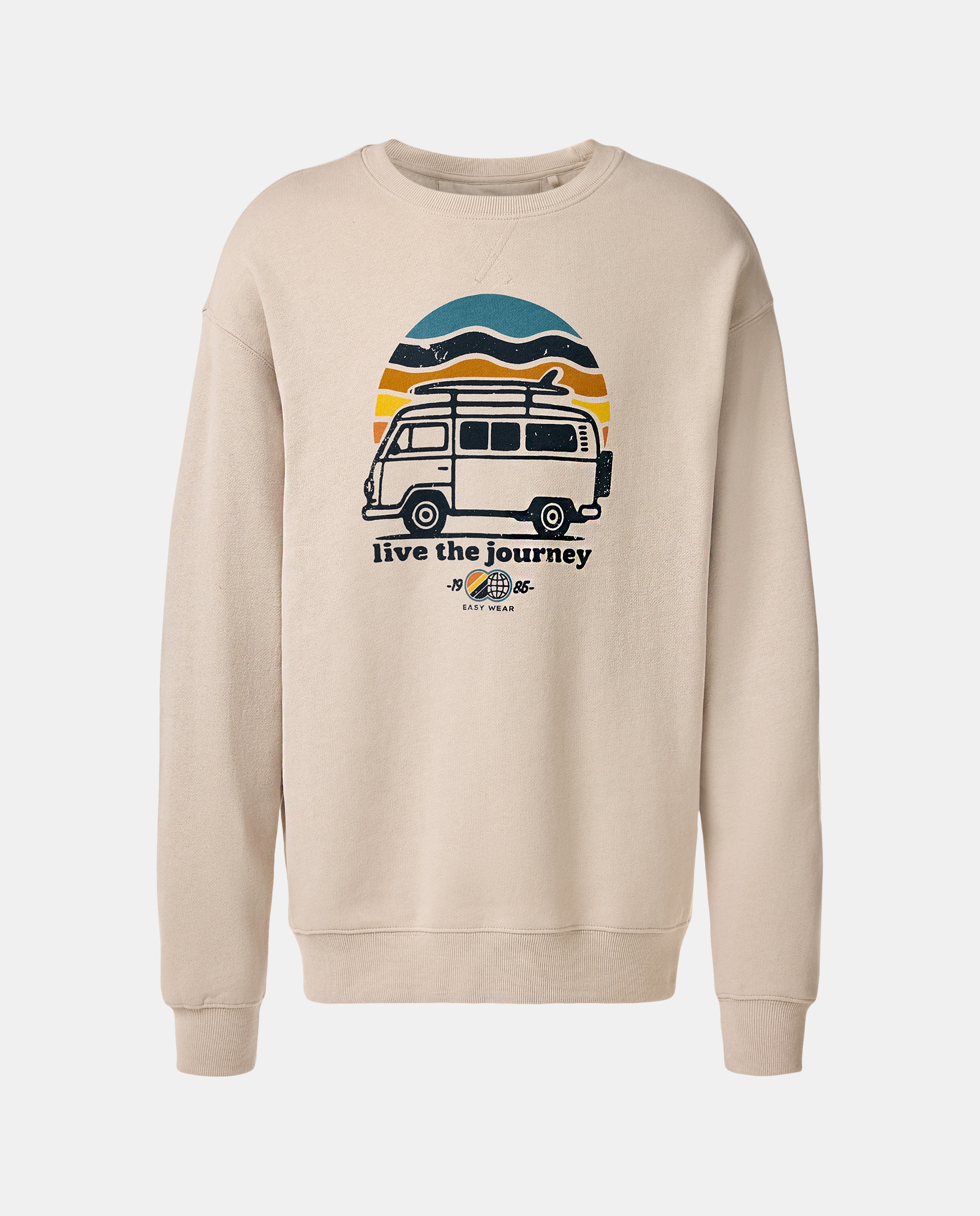 Sweatshirt de Gola Redonda com Estampado Gelo-4