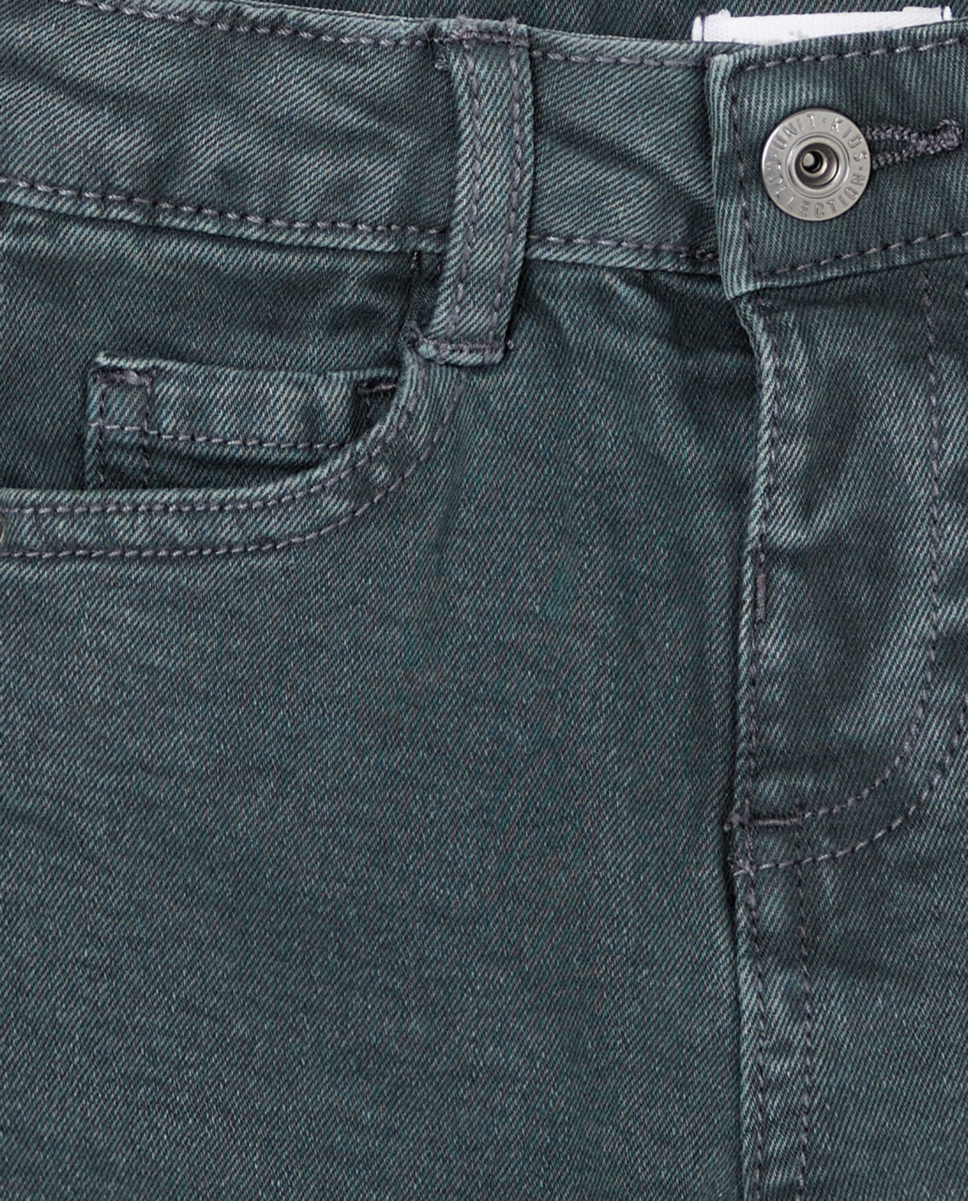 Pantalón de bebé denim color 5 bolsillos lavado Azul-3