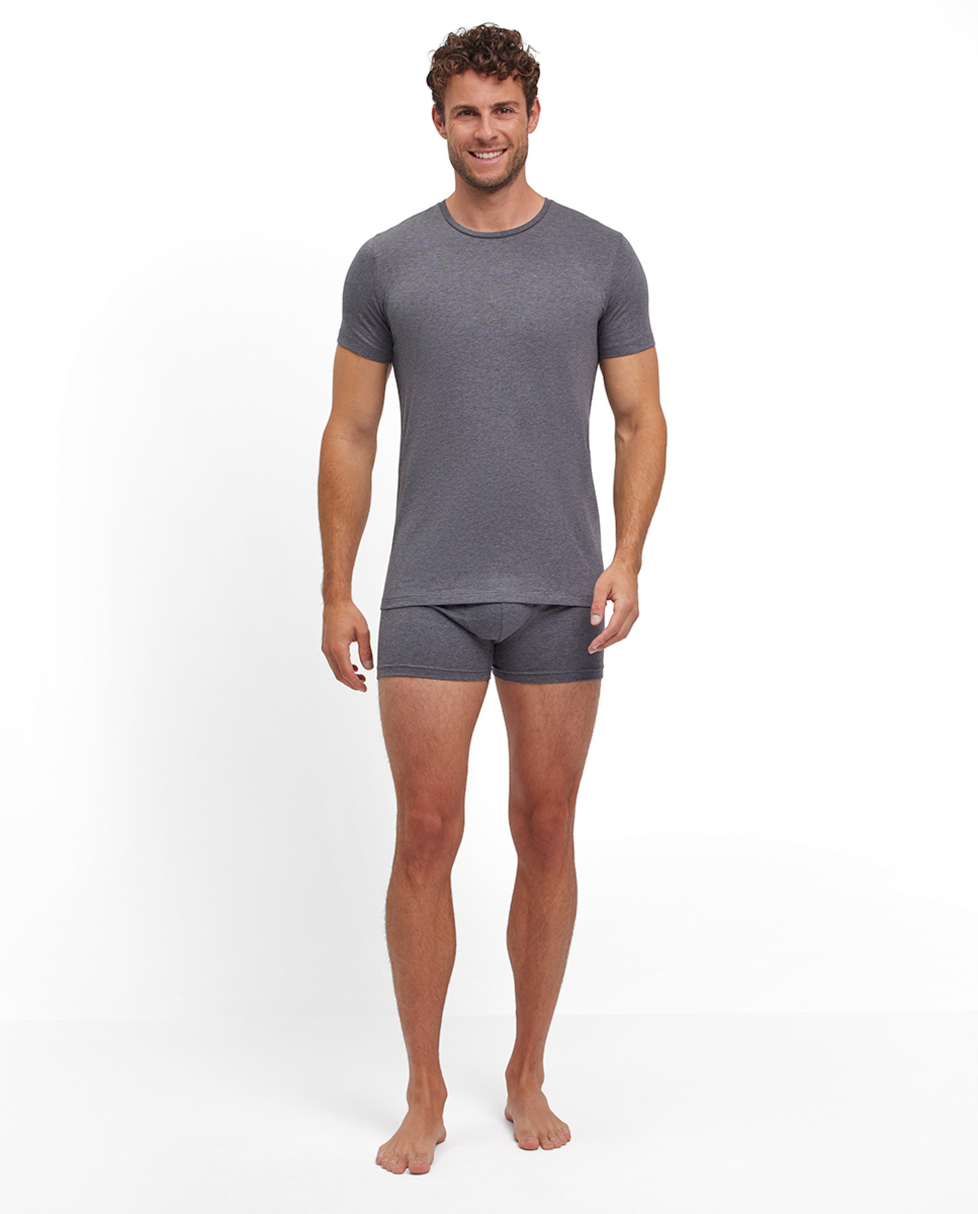 T-shirt Lisa de Manga Curta Cinzento-escuro-5