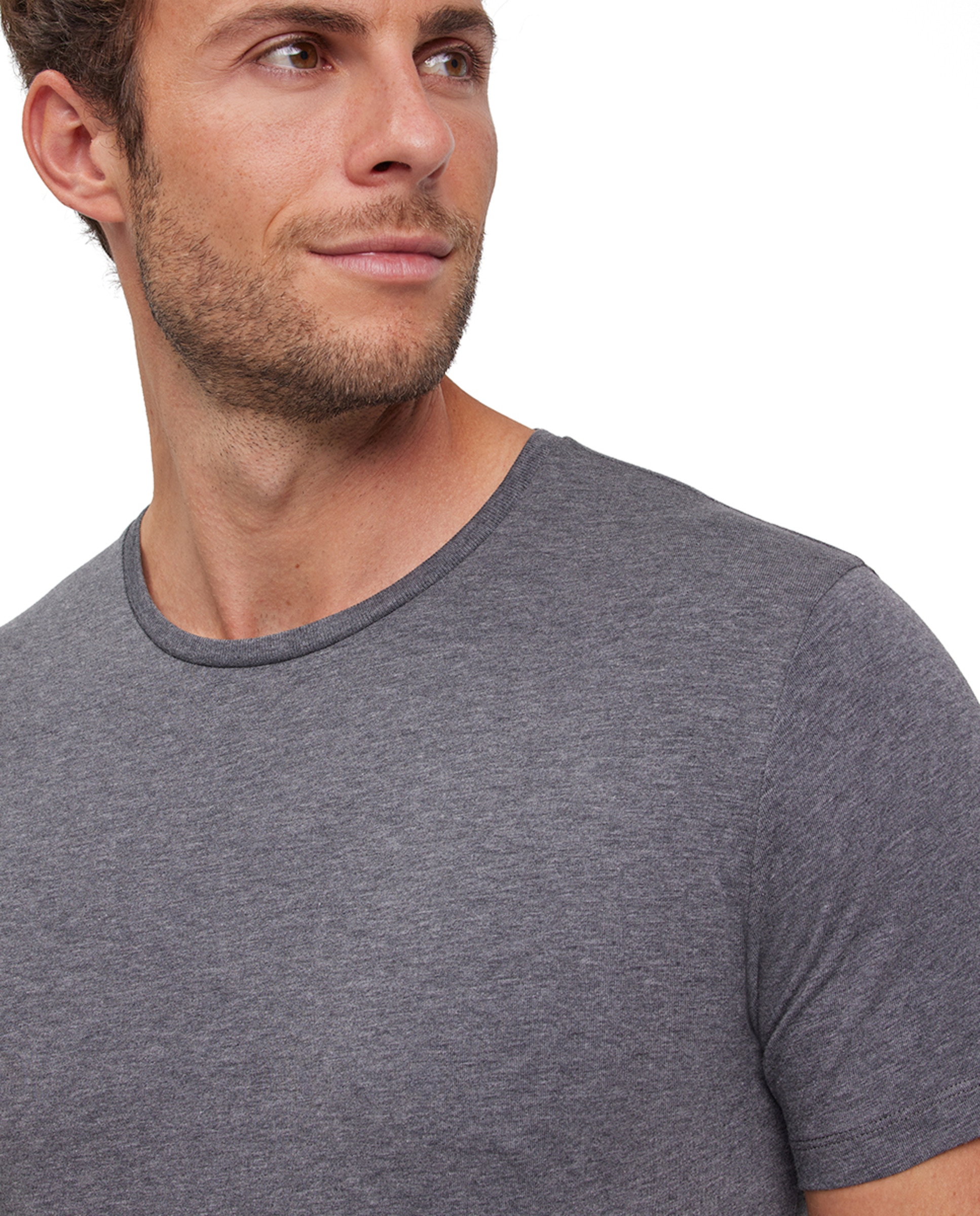 T-shirt Lisa de Manga Curta Cinzento-escuro-3