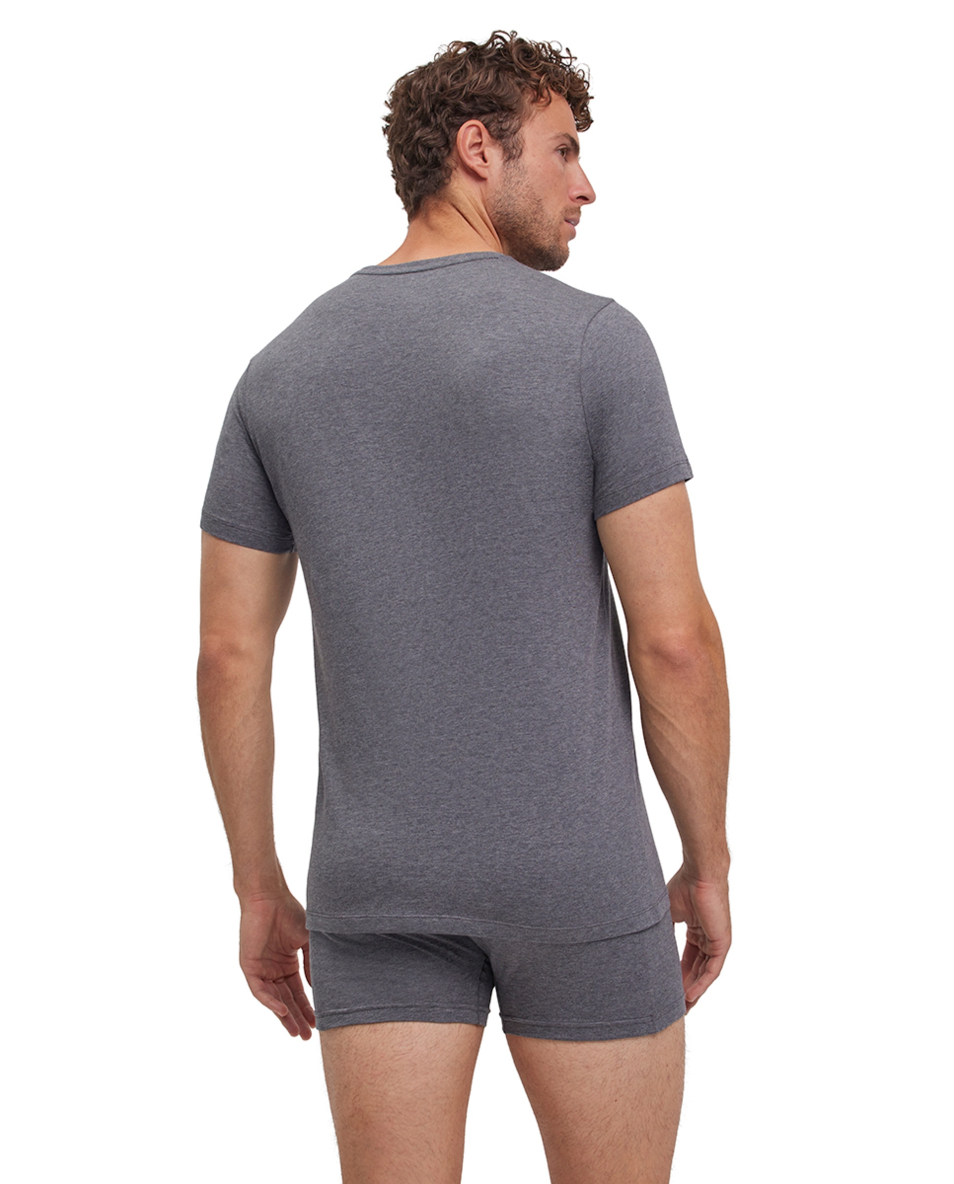 T-shirt Lisa de Manga Curta Cinzento-escuro-2