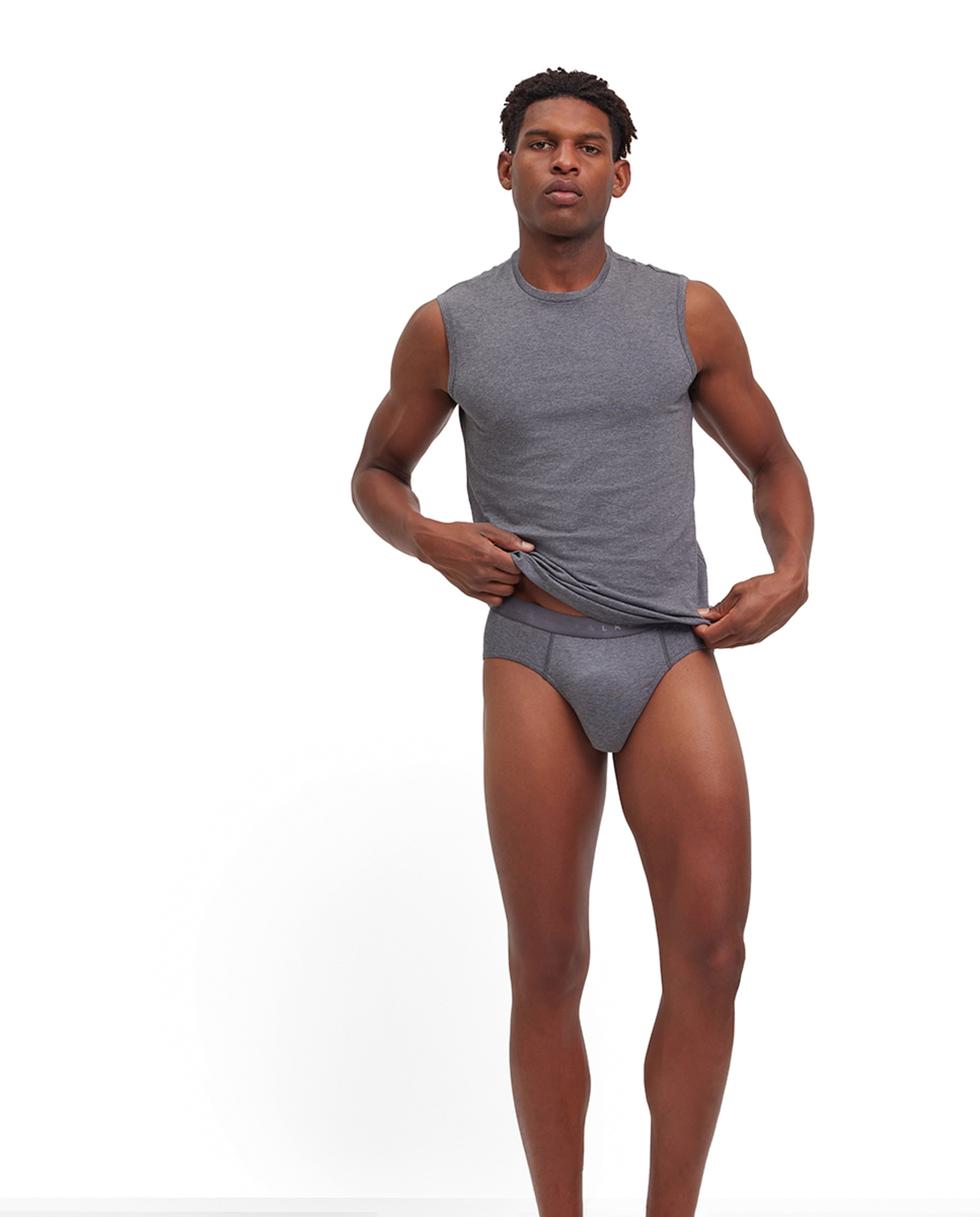 Slip de Ponto Liso Cinzento-escuro-6