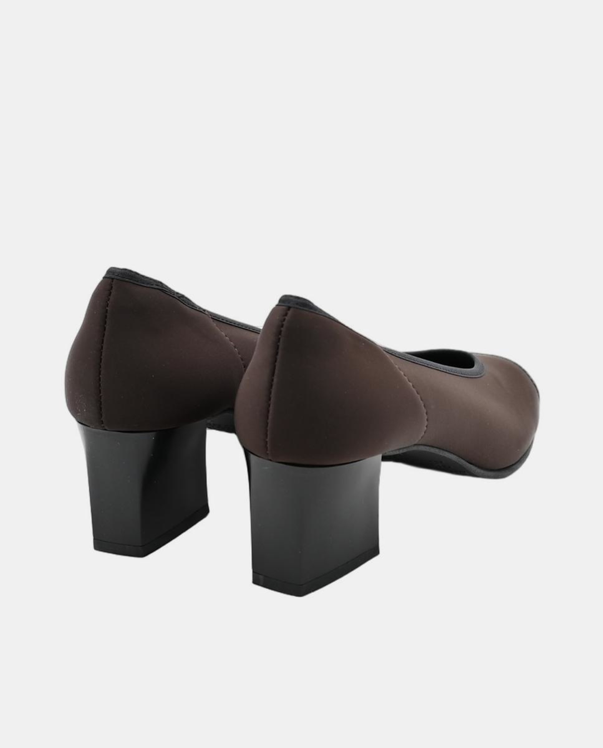 Sapatos de Salto em Material Elástico Castanho-chocolate-3