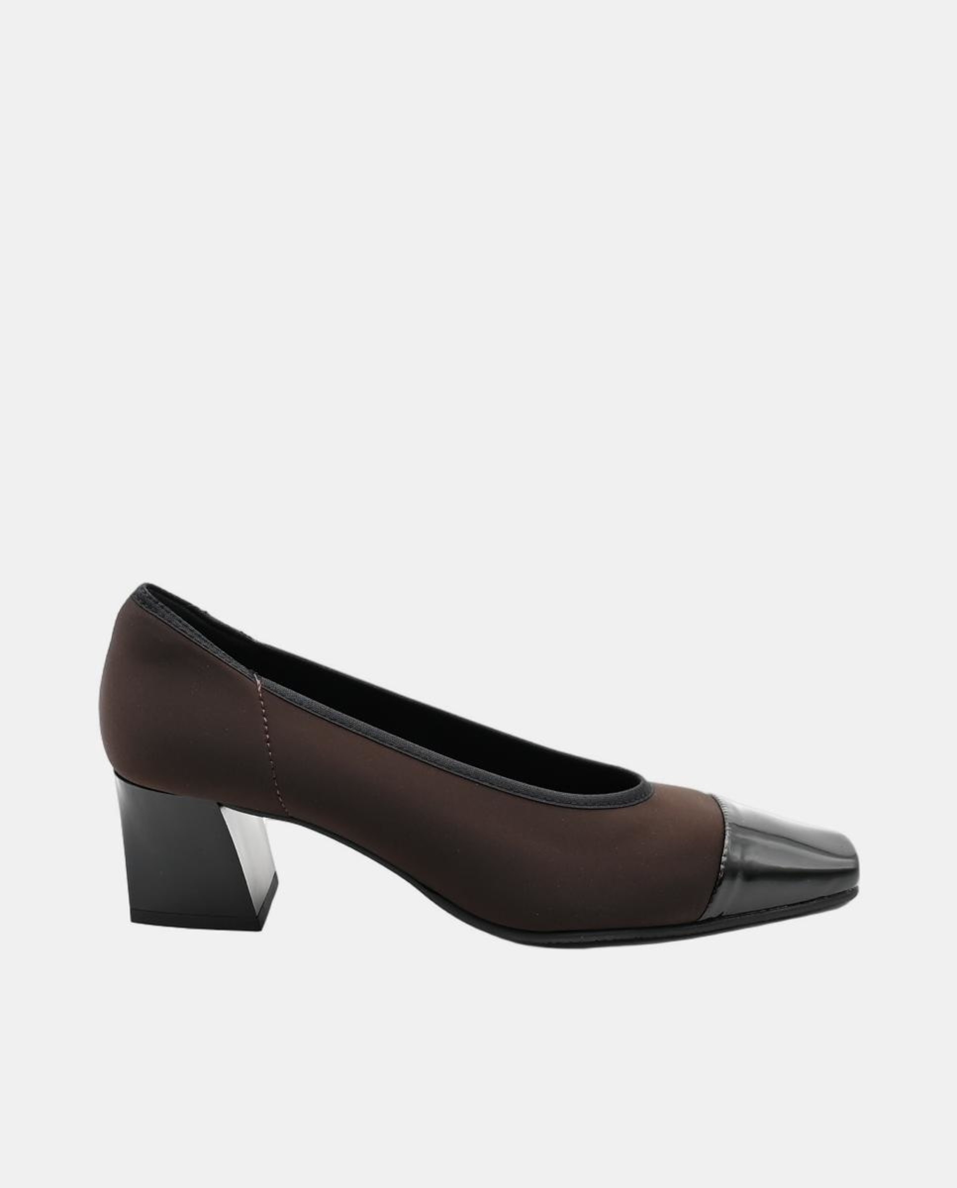 Sapatos de Salto em Material Elástico Castanho-chocolate-1