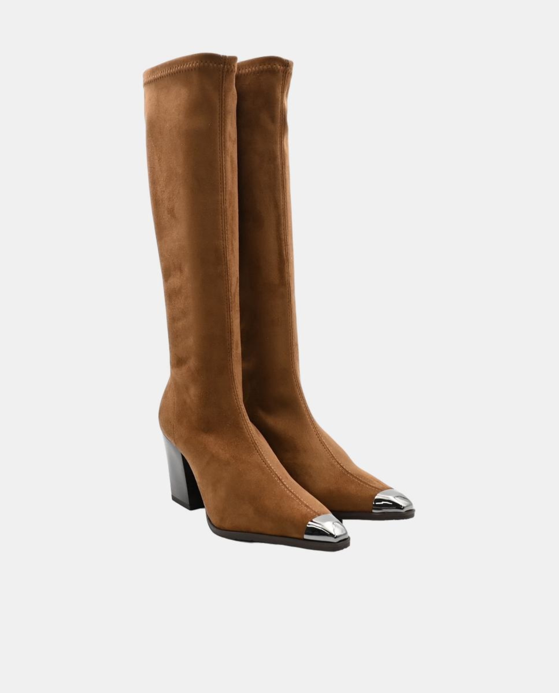 Botas de Material Elástico Casual West Couro-2