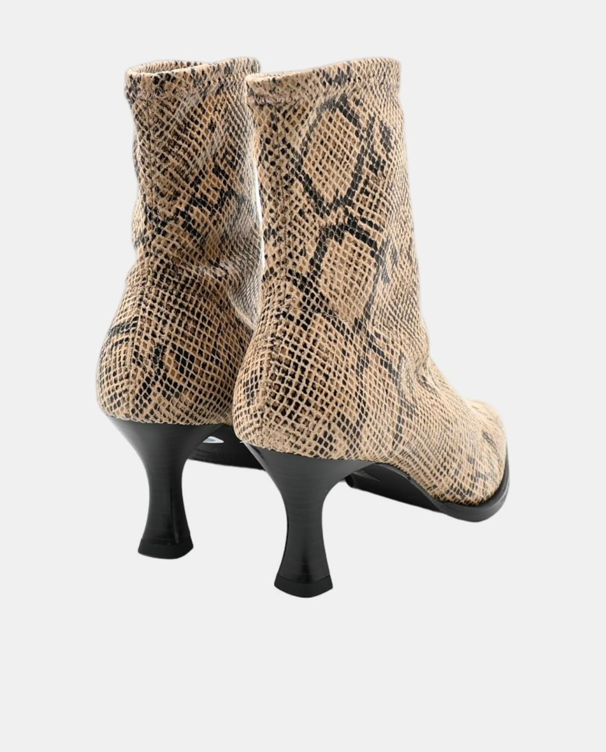 Botins de Material Elástico Casual Caramelo-3