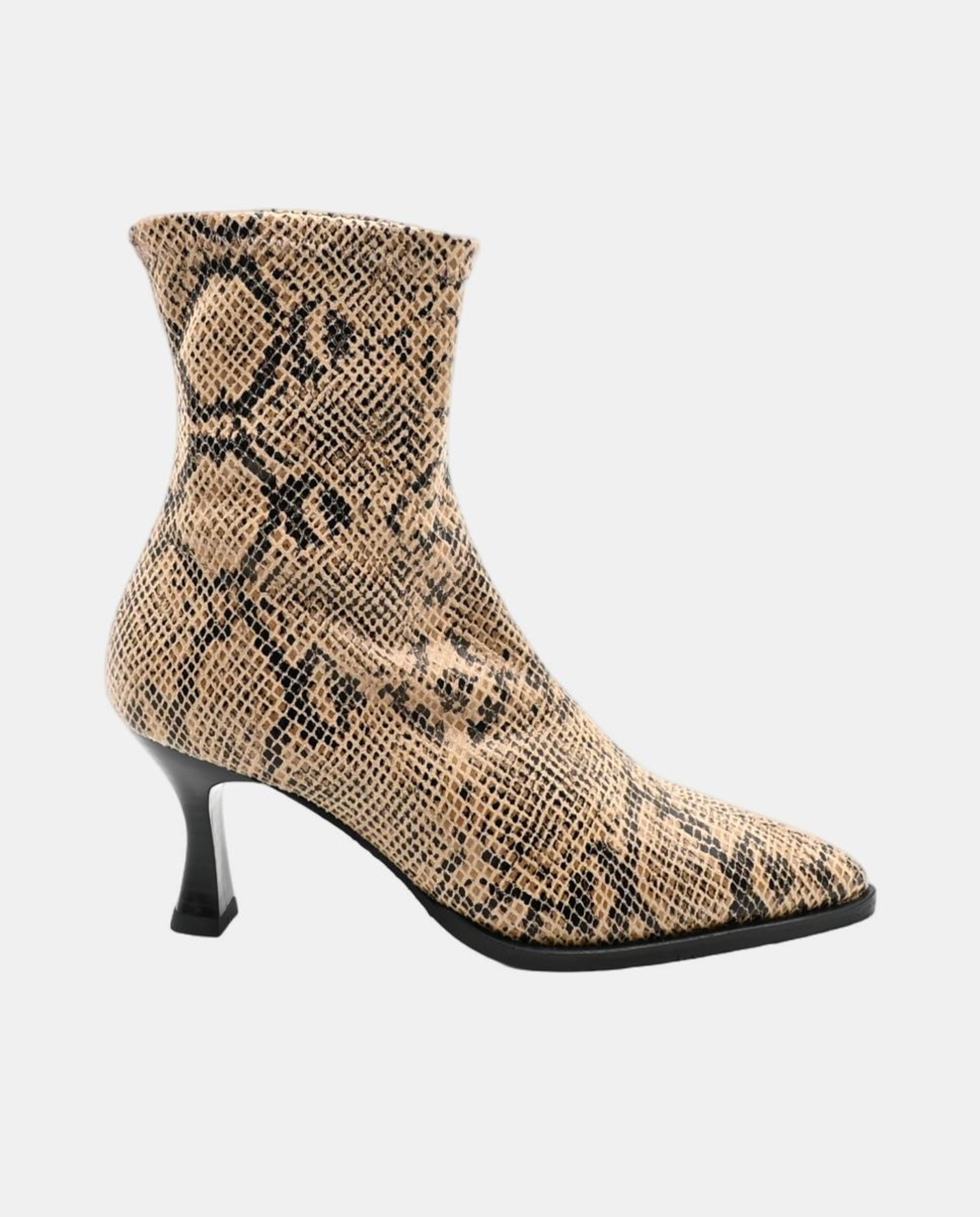 Botins de Material Elástico Casual Caramelo-1