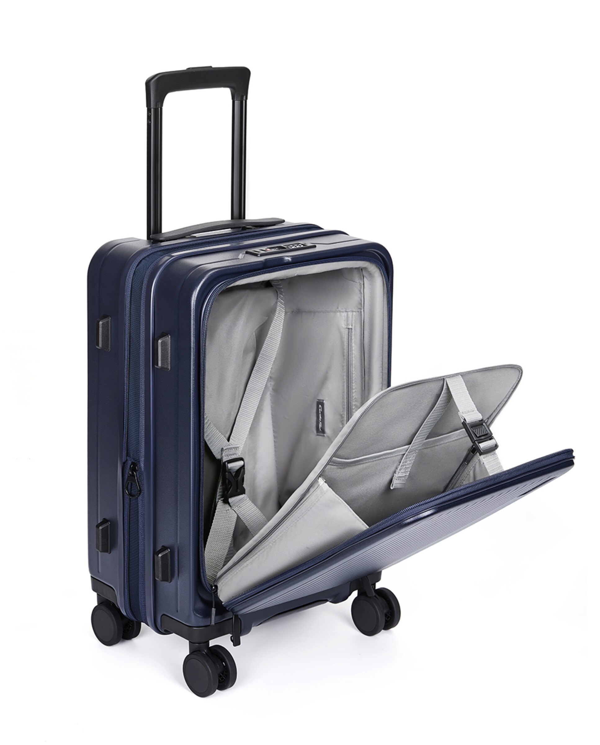 Mala de Policarbonato Tipo Trolley com Porta Rígida - 53 cm/3,2 kg Azul-2