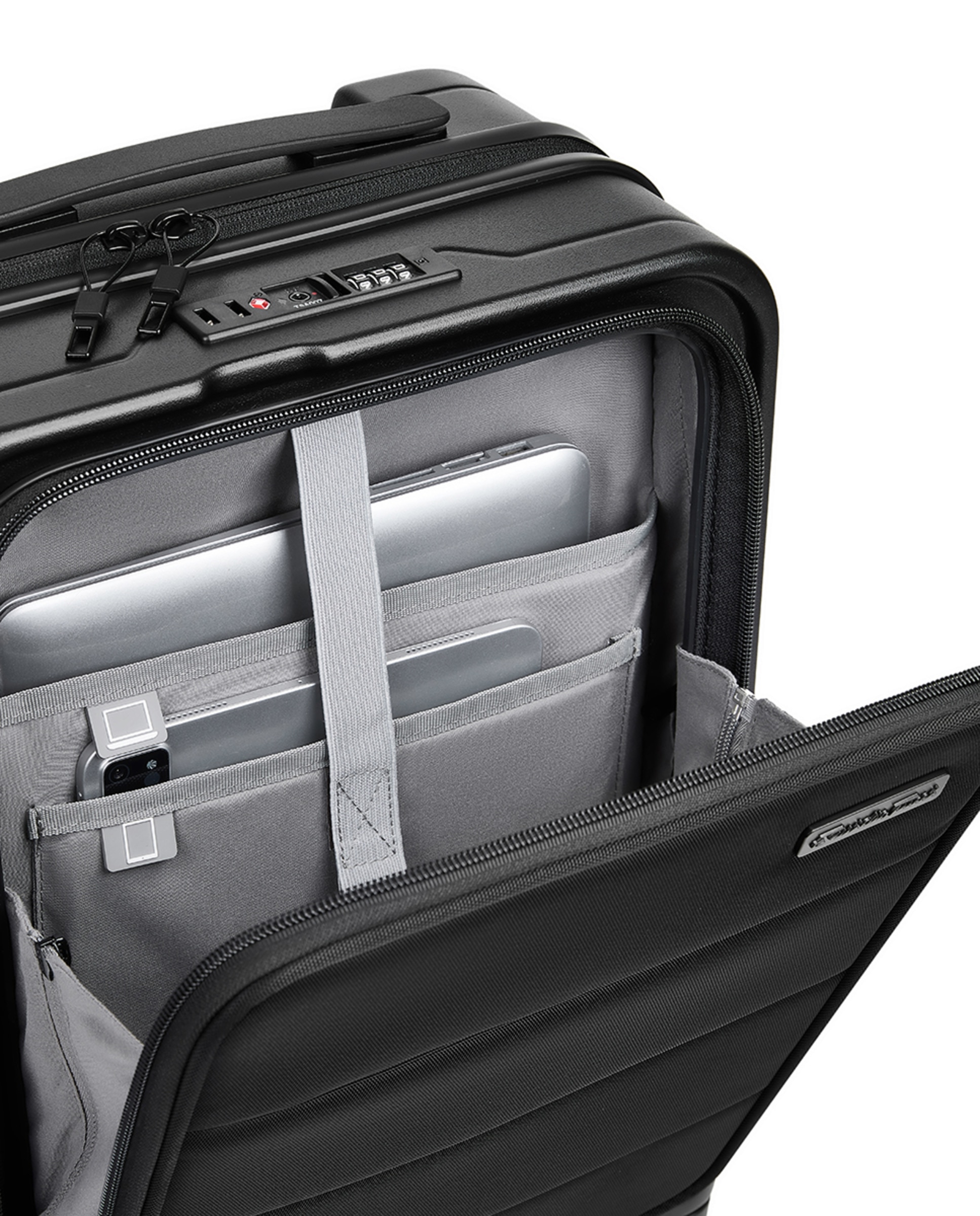 Mala de Policarbonato Tipo Trolley com Porta Soft - 53 cm/3,2 kg Preto-3