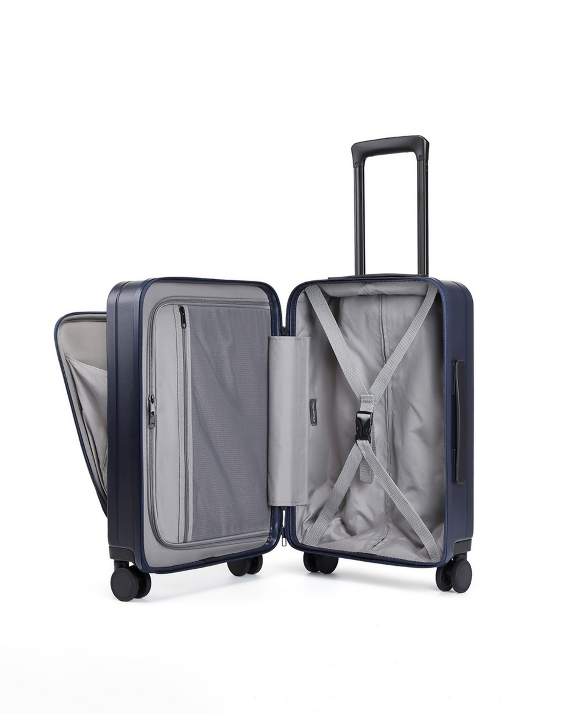 Mala de Policarbonato Tipo Trolley com Porta Soft - 53 cm/3,2 kg Azul-2