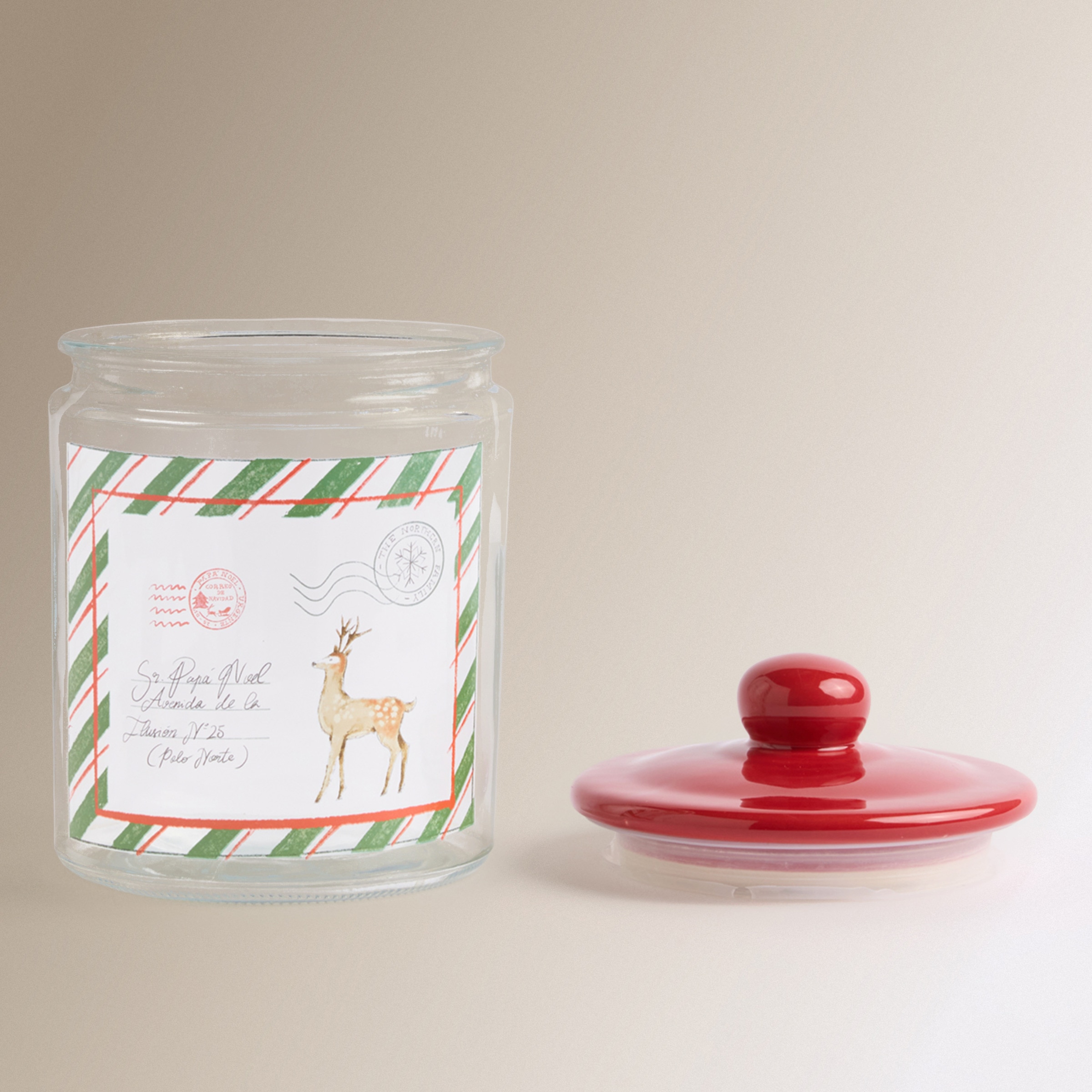 Bote de cristal Papá Noel Navidad Transparente-2