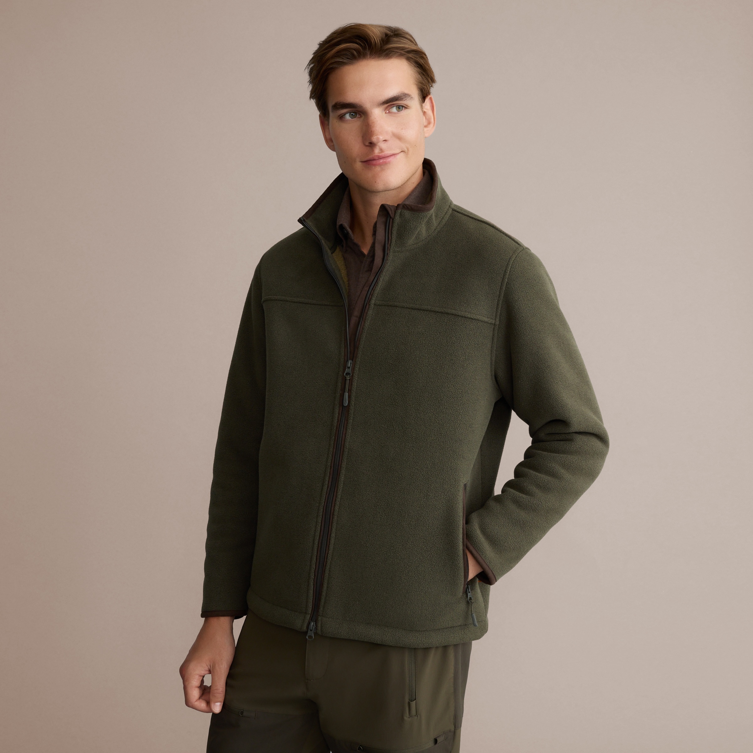 Blusão Top de Homem com Forro Polar Verde-militar-2