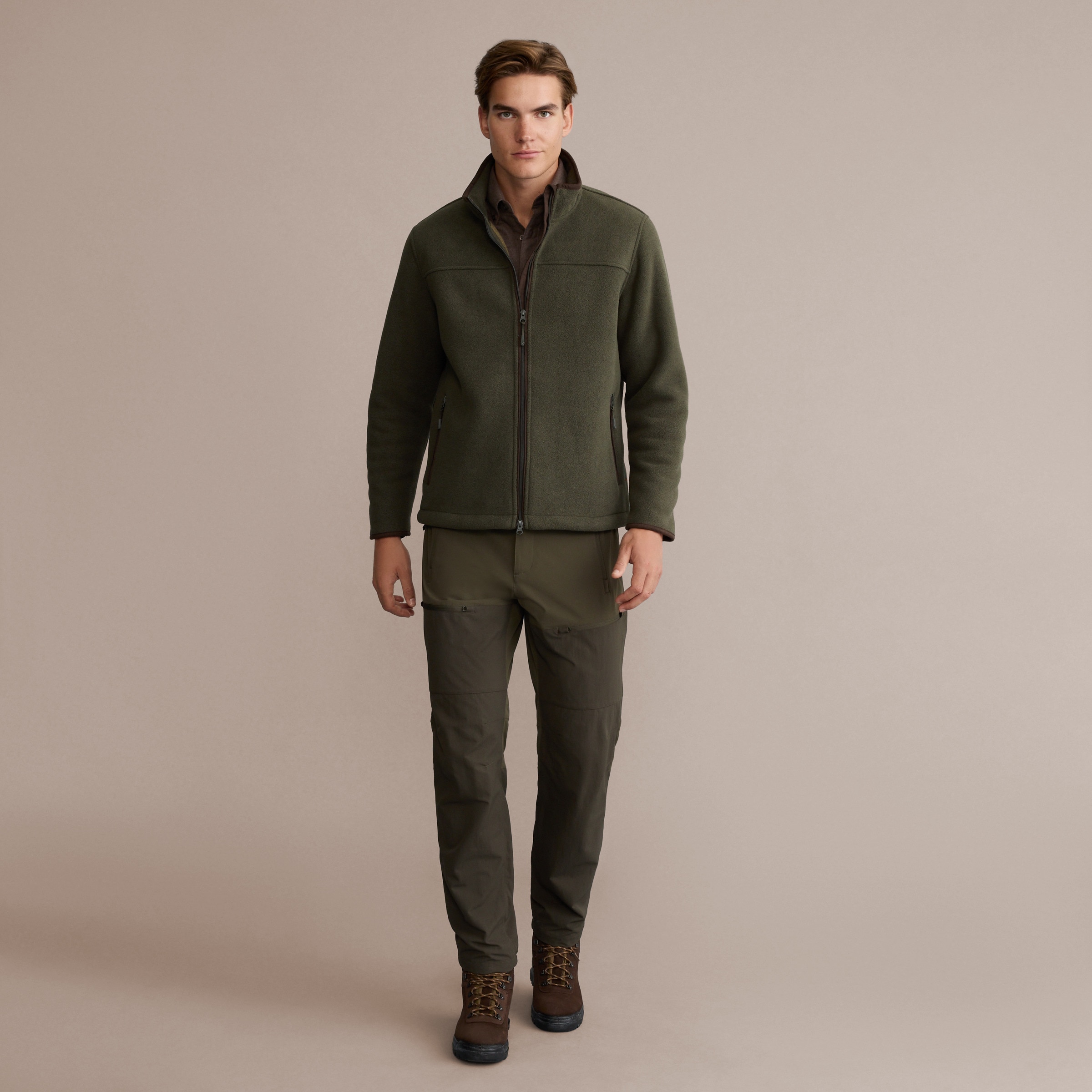 Blusão Top de Homem com Forro Polar Verde-militar-3