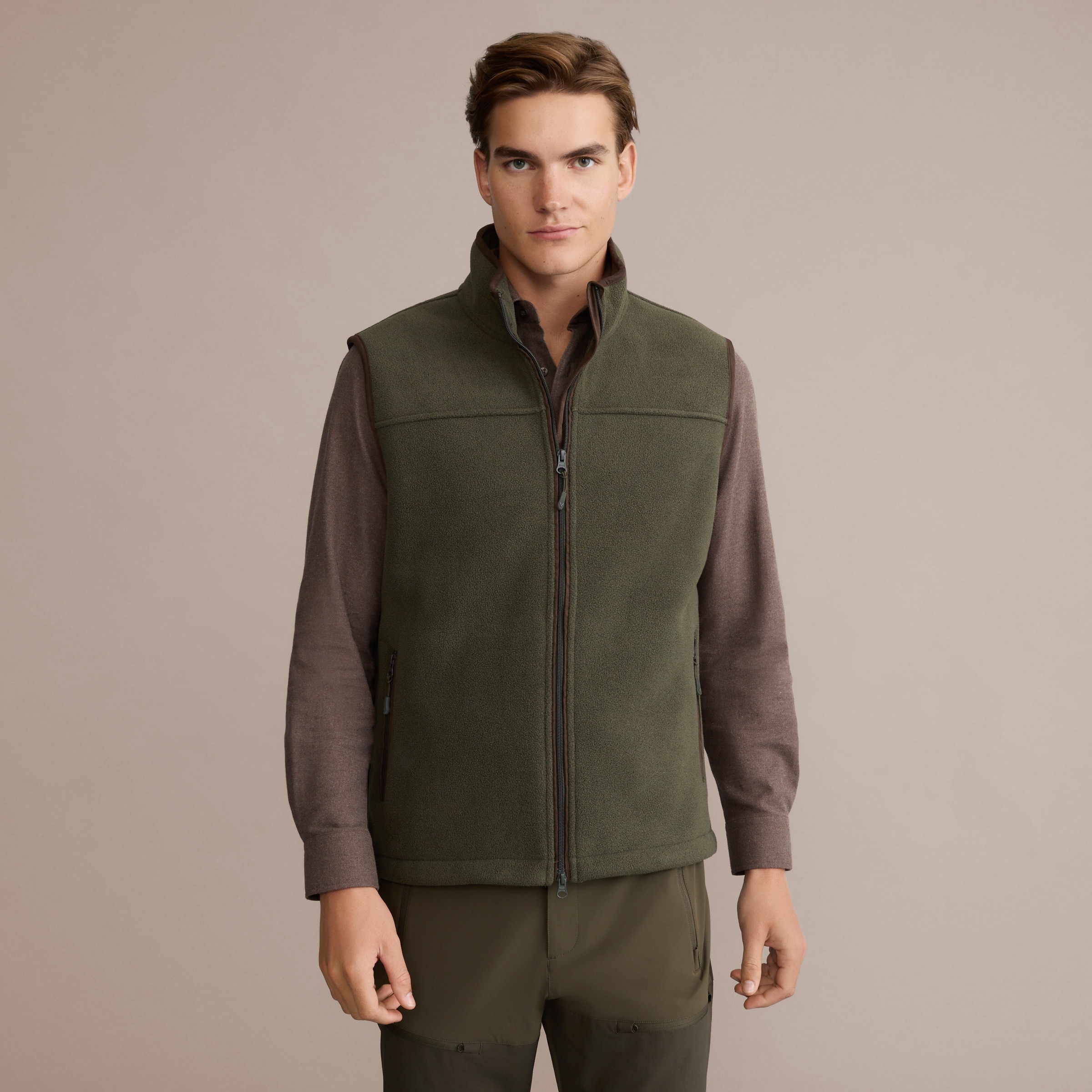 Colete Top de Homem com Forro Polar Verde-militar-2