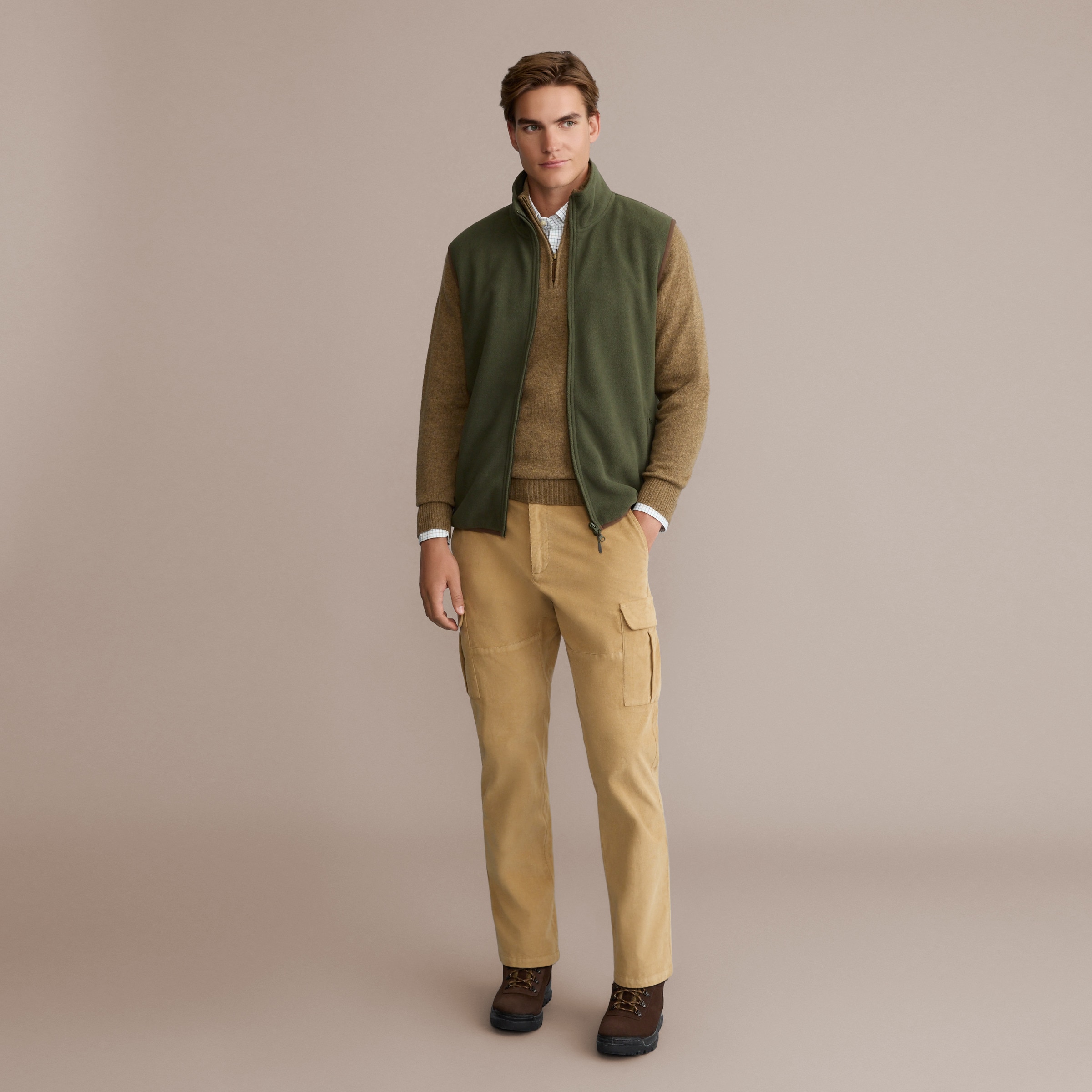 Colete Polar Básico de Homem Verde-3