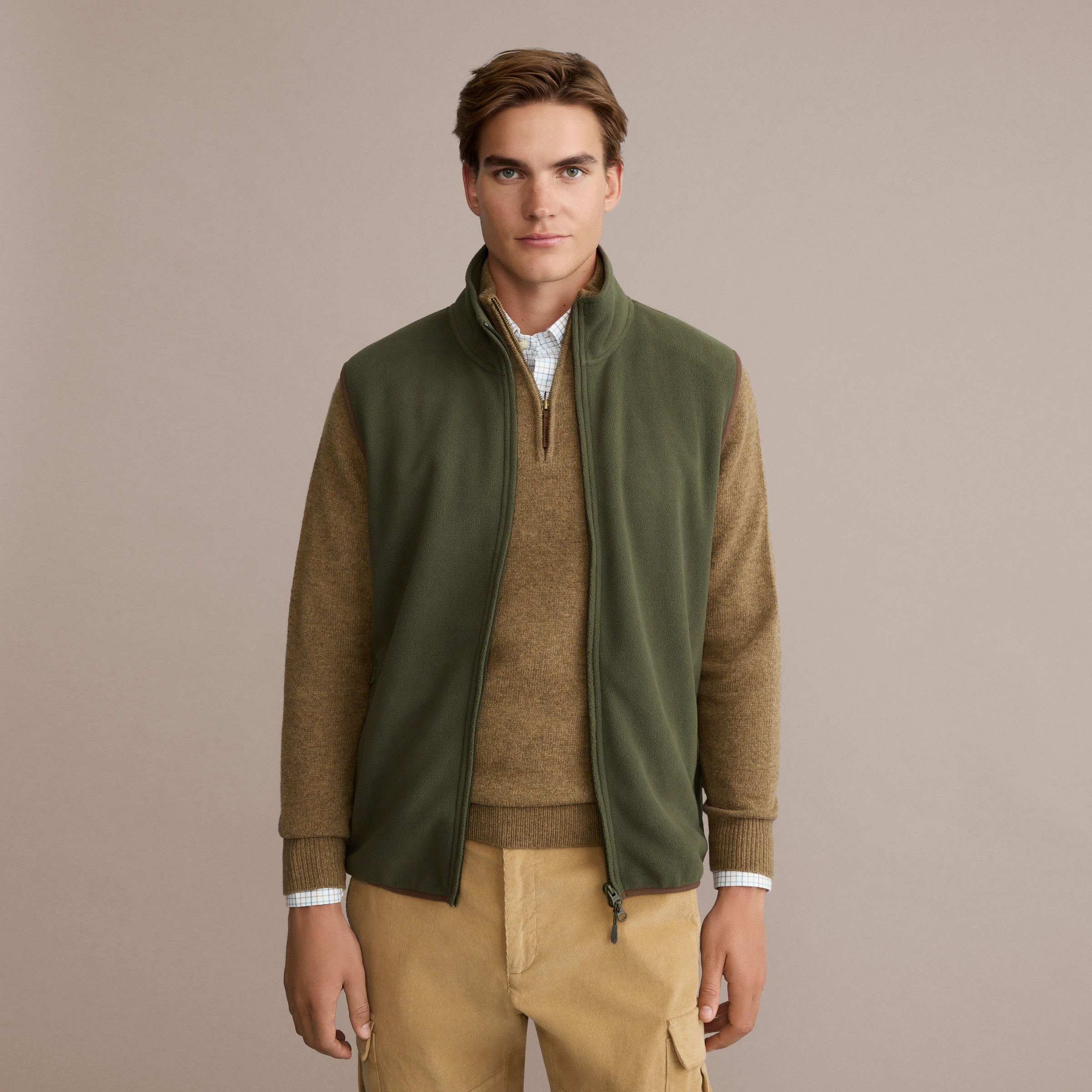 Colete Polar Básico de Homem Verde-2