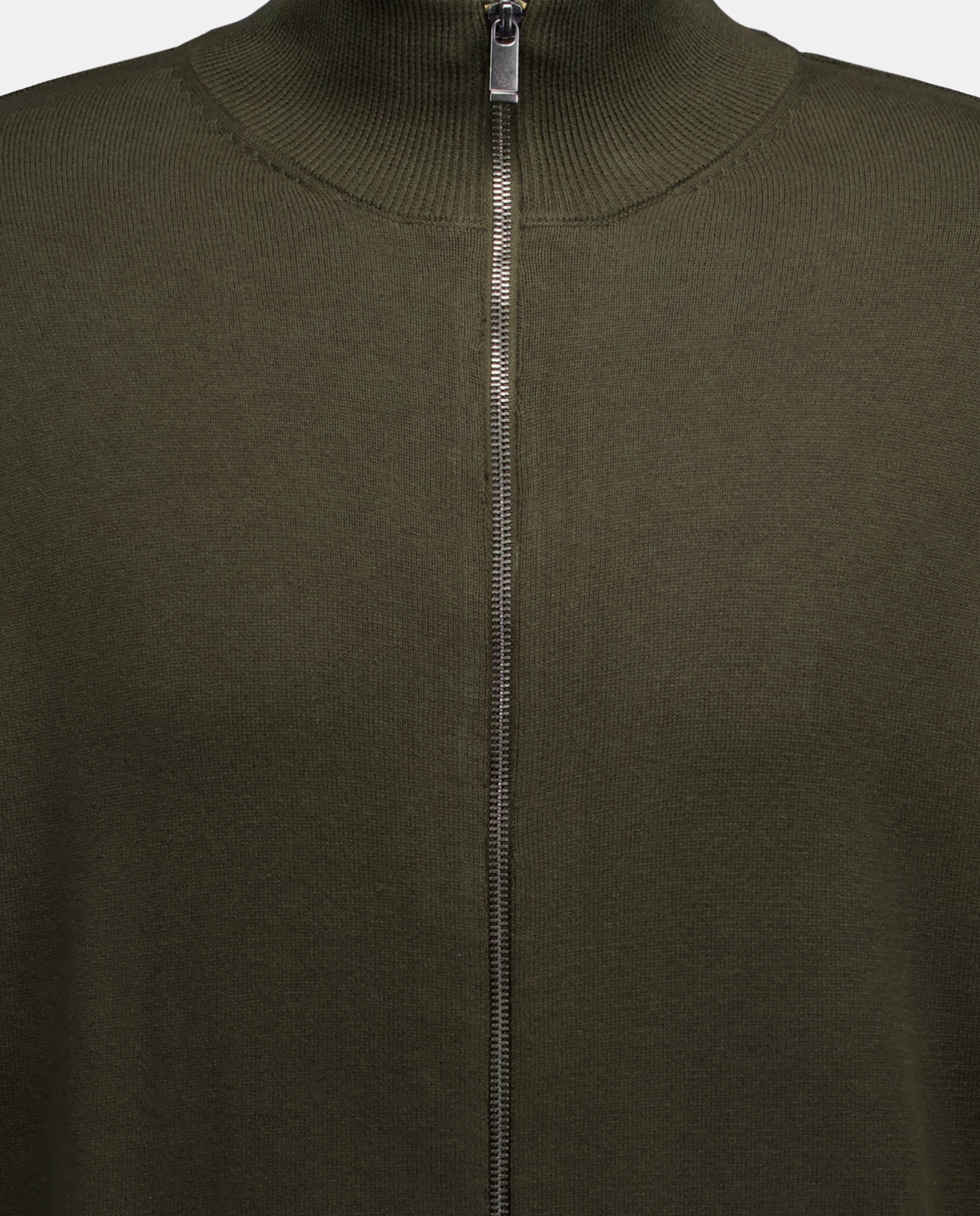 Chaqueta de hombre cremallera lisa algodón 100% 530 Verde oscuro-5