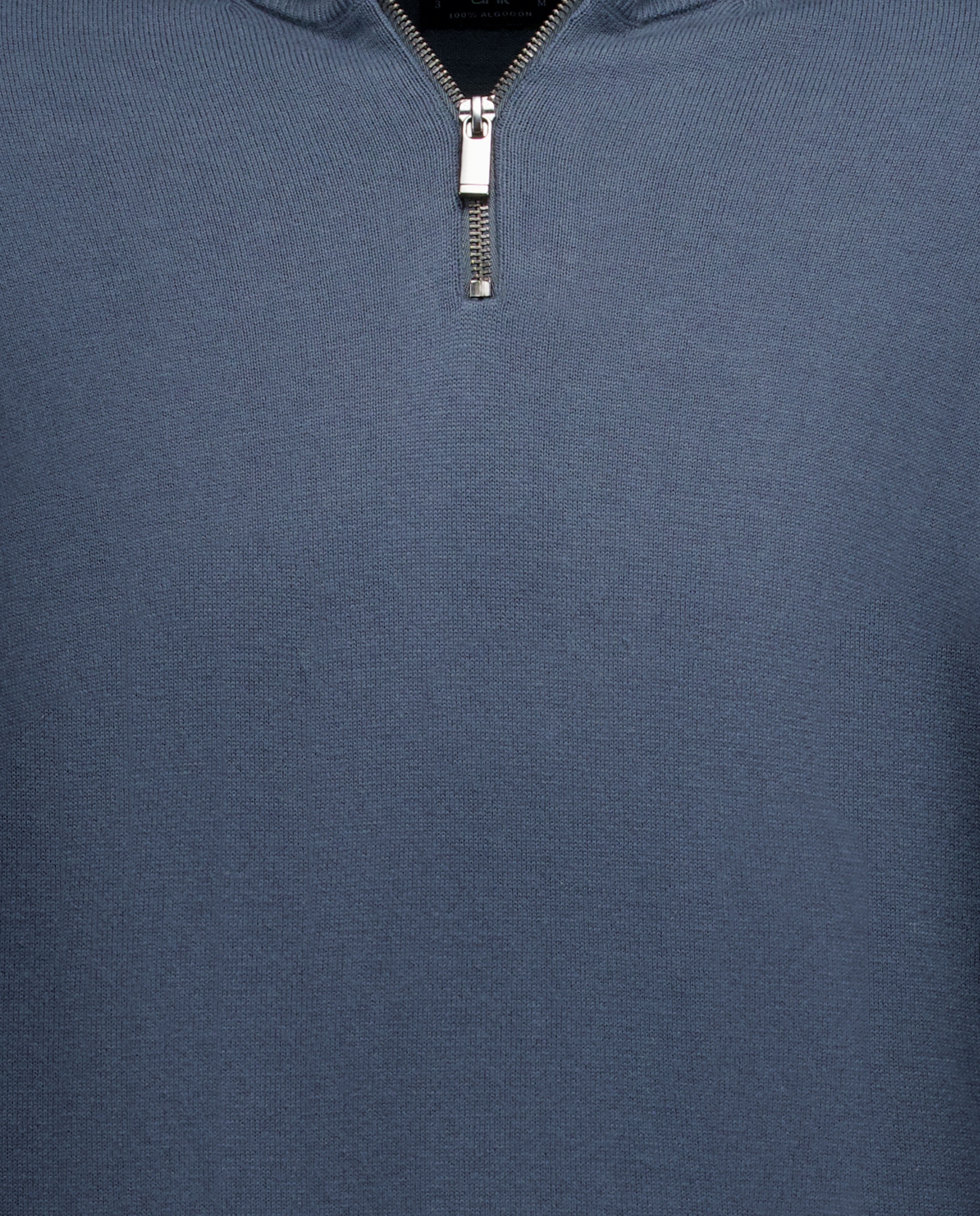 Jersey de hombre media cremallera liso algodón 100% 400 Azul-5