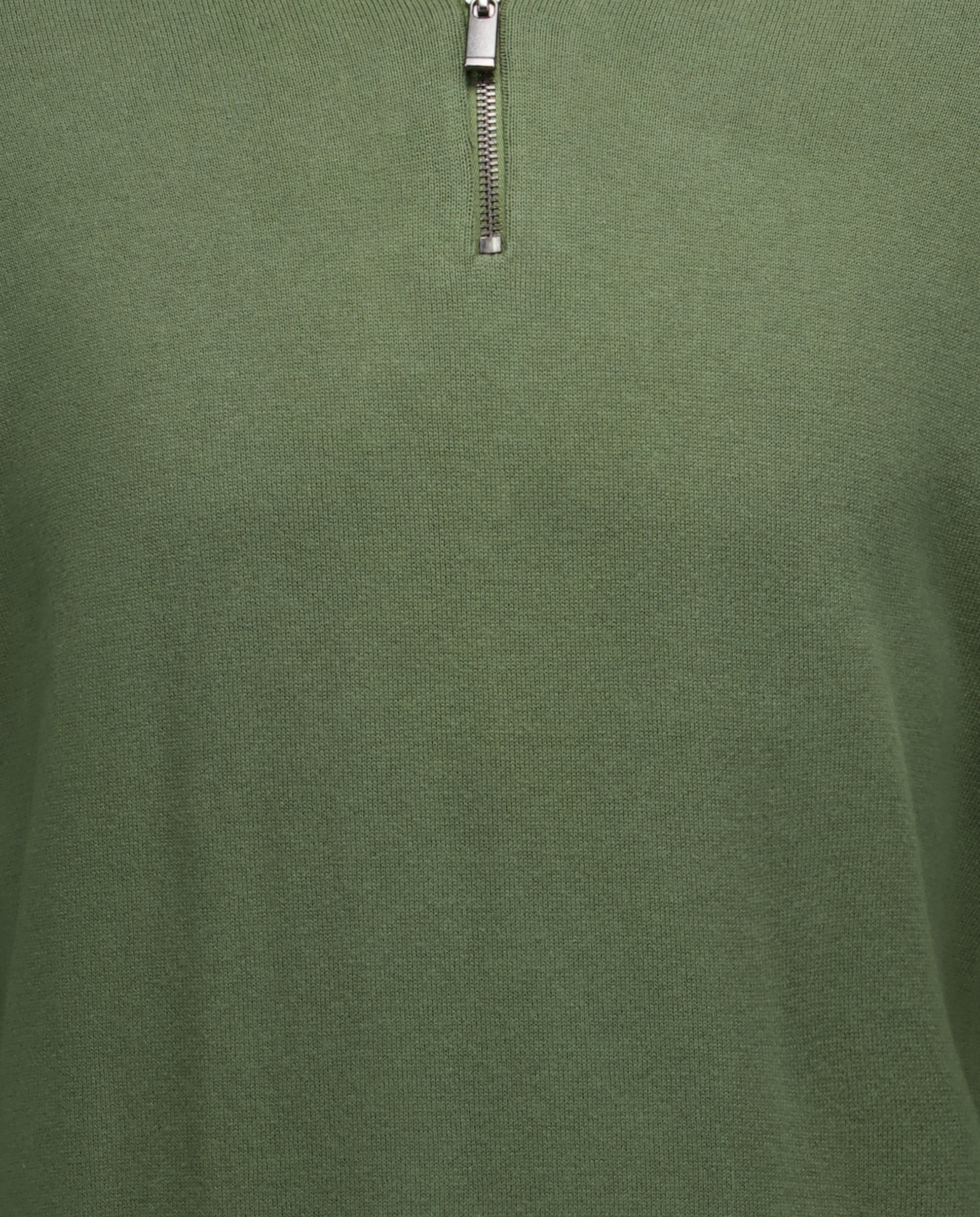Jersey de hombre media cremallera liso algodón 100% 520 Kaki-5