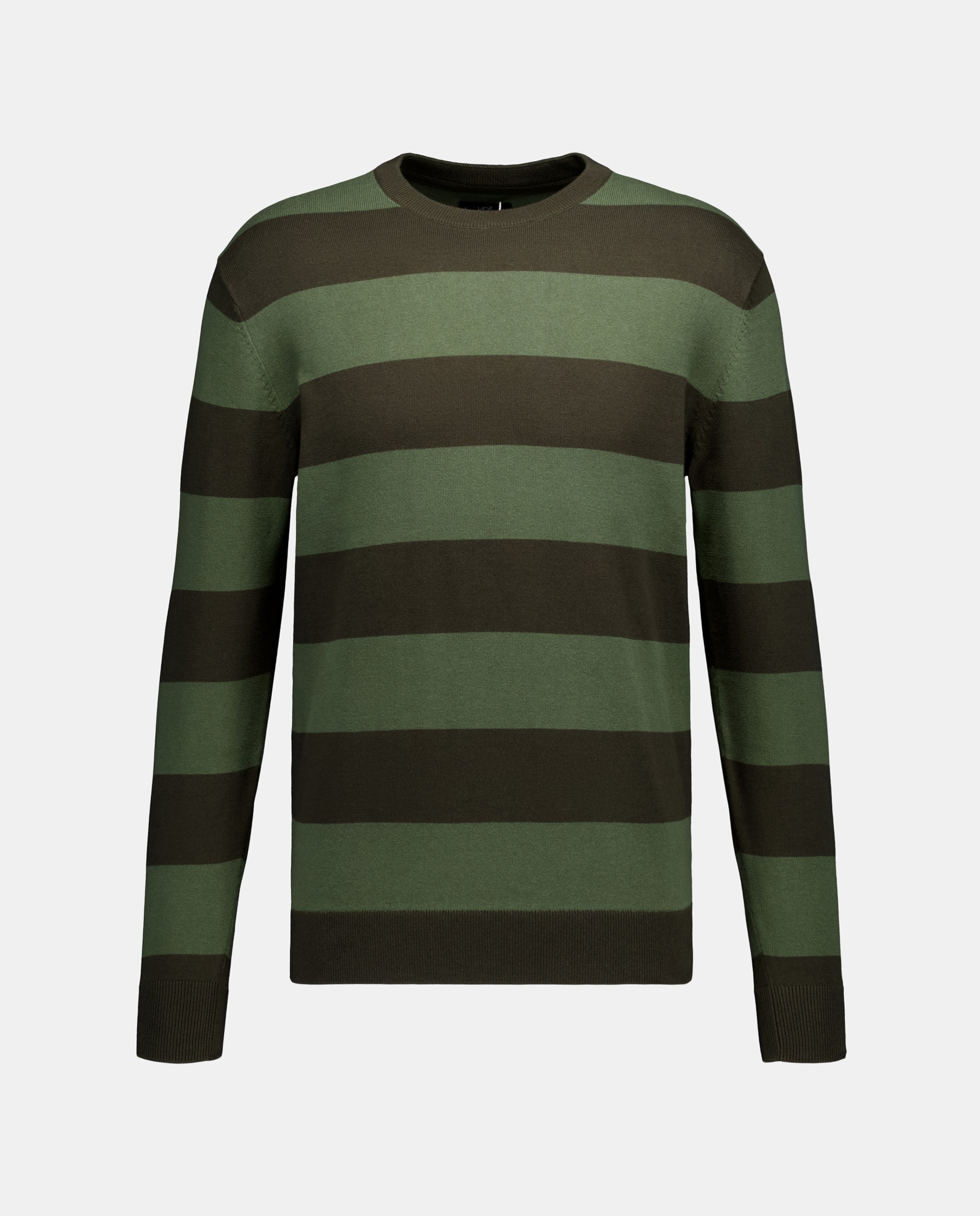 Jersey de hombre cuello caja rayas algodón 100% Verde-4