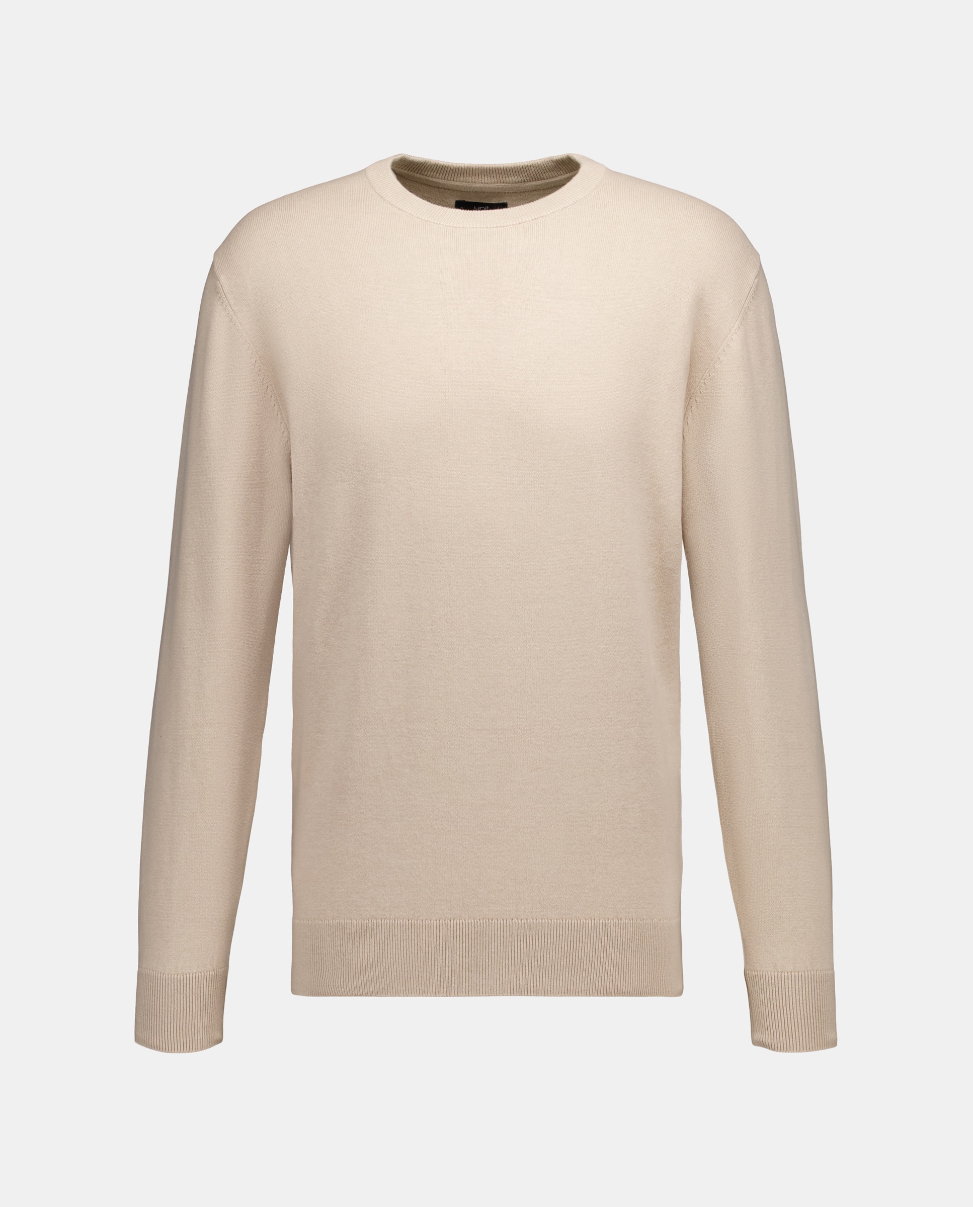 Jersey de hombre cuello caja liso algodón 100% Beige-4