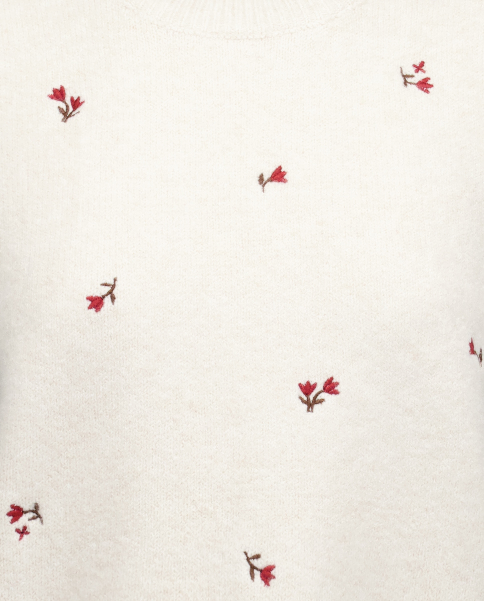 Chaleco de mujer cuello caja flores bordadas 120 Crudo-5