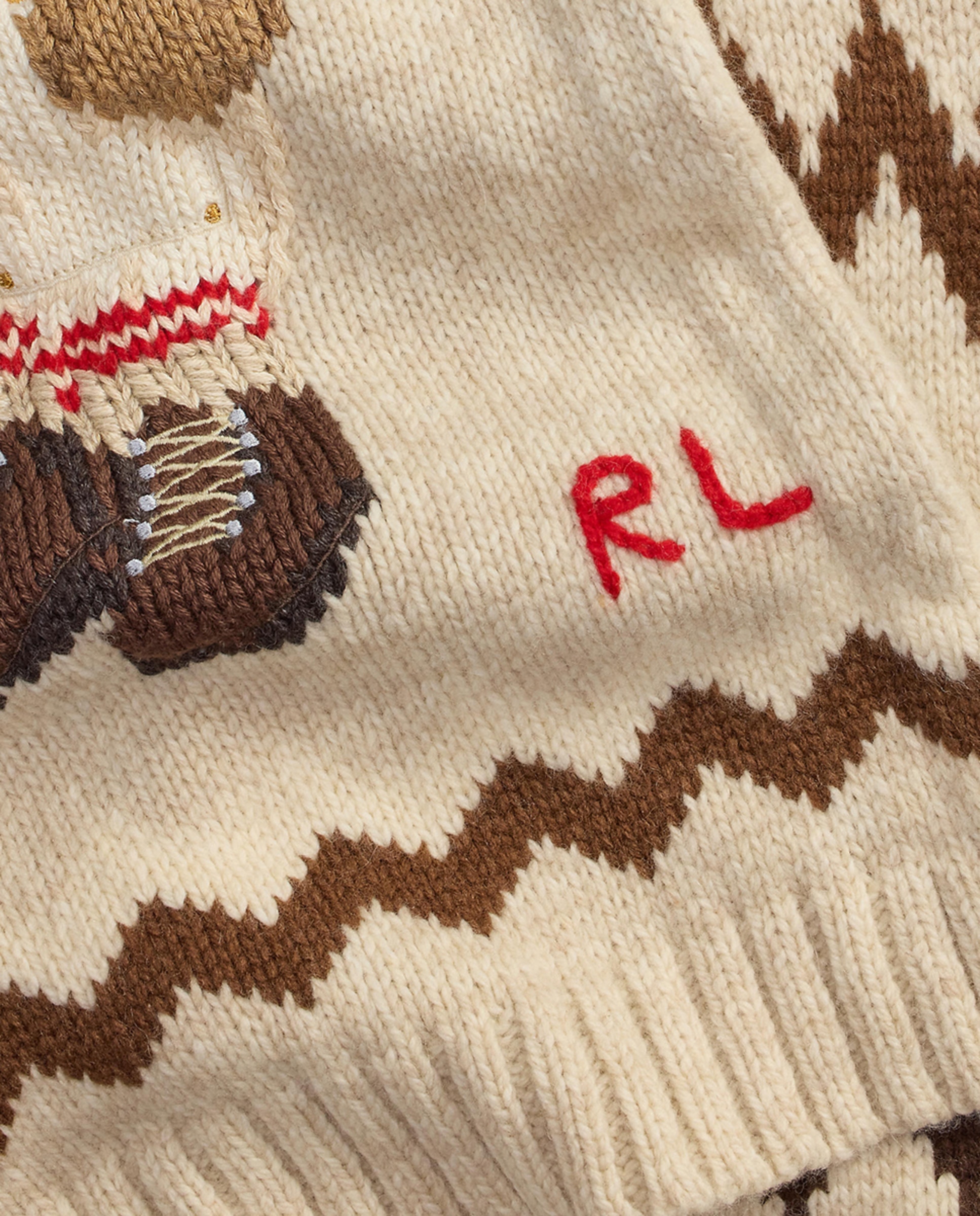 Cachecol em Mistura de Lã com Polo Bear Creme-3