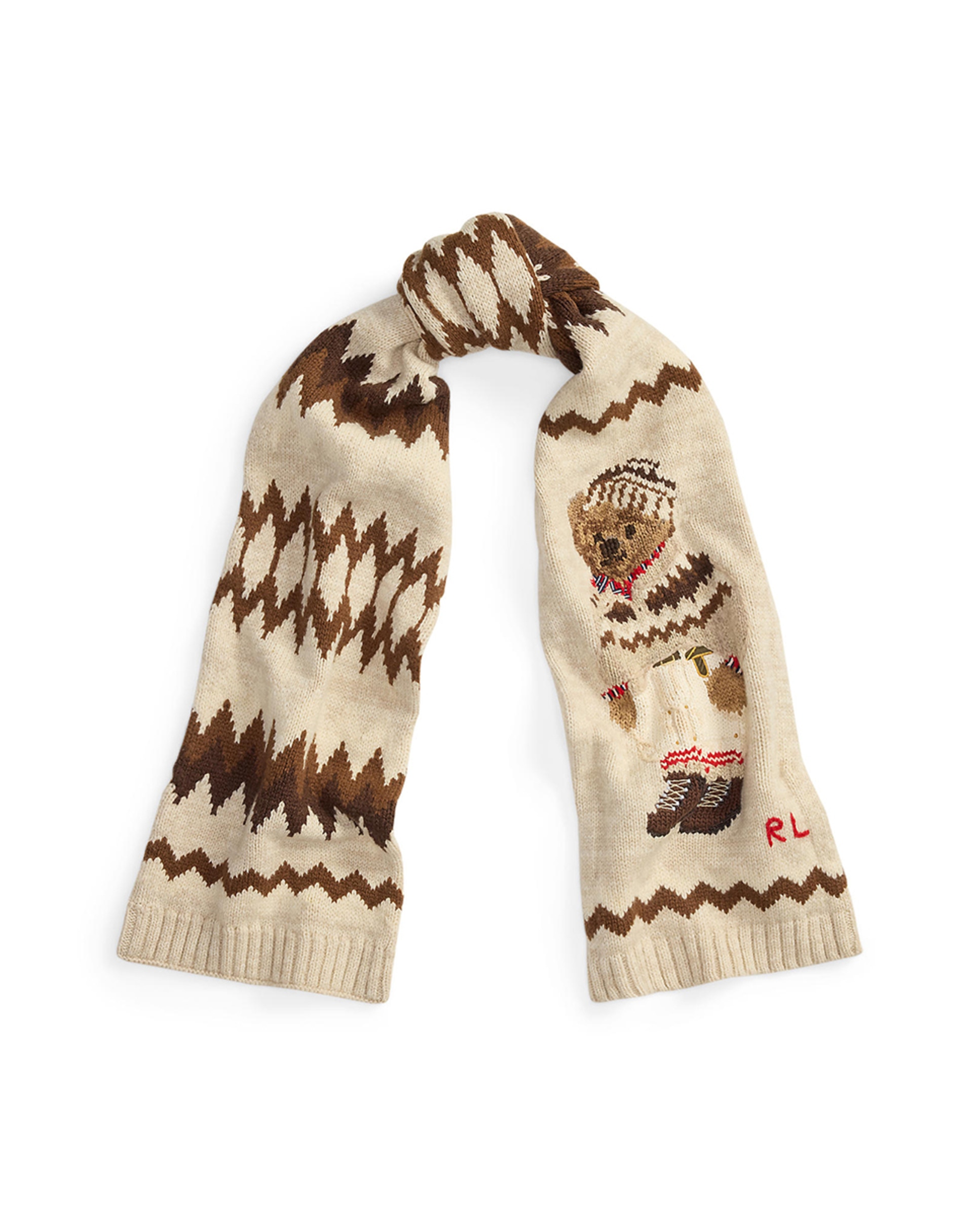 Cachecol em Mistura de Lã com Polo Bear Creme-2