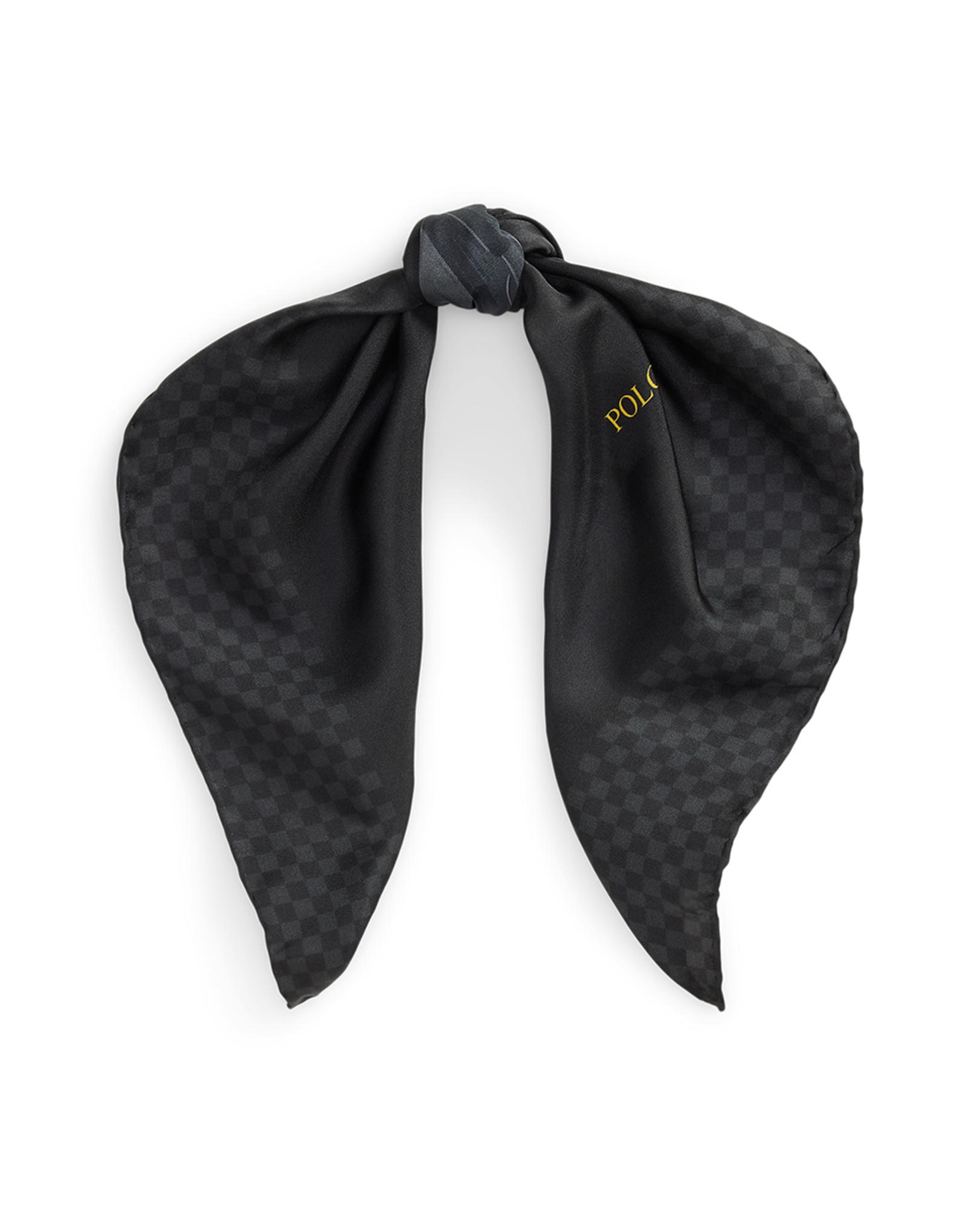 Lenço com Polo Bear e em Seda Preto-2