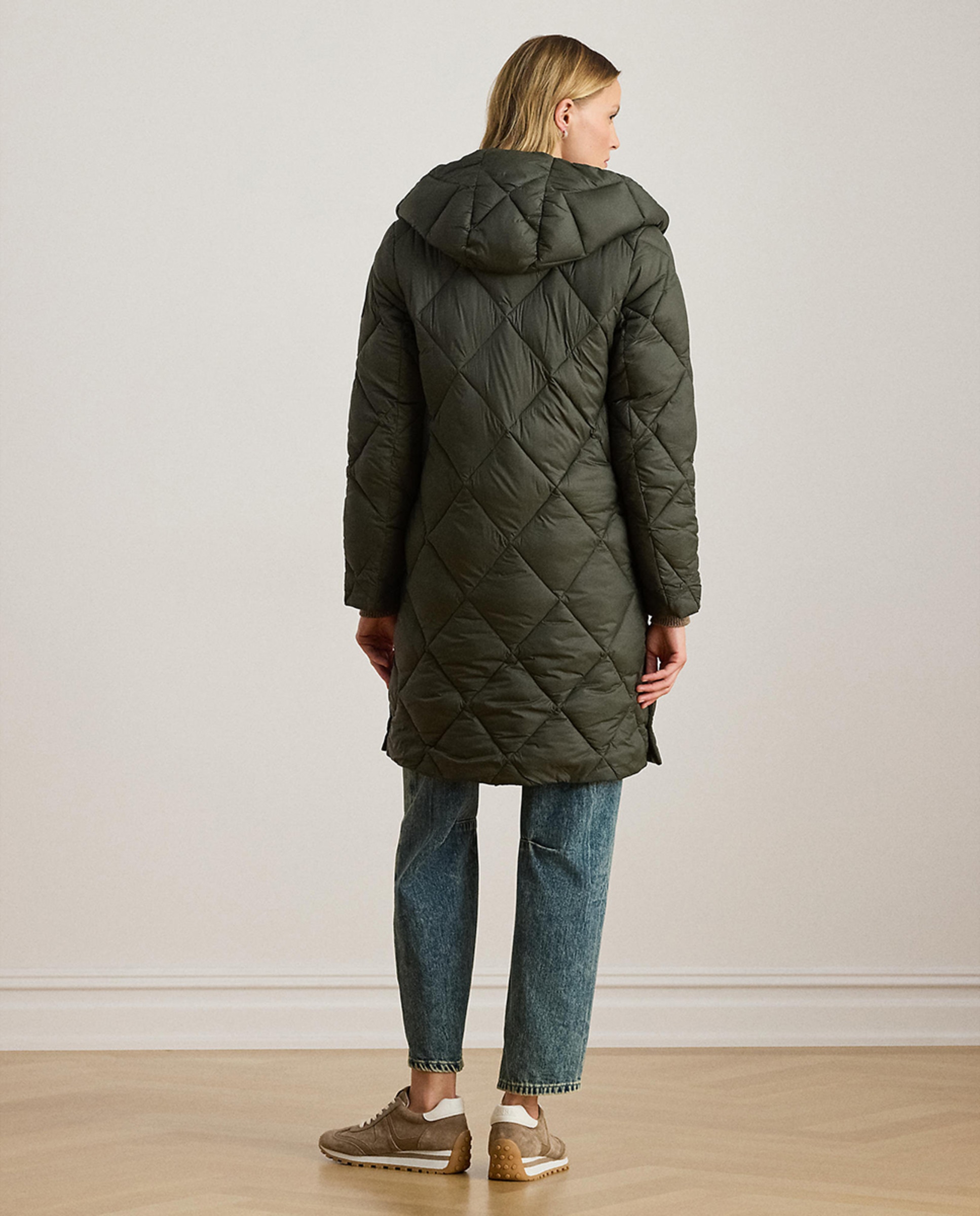 Blusão Acolchoado com Fecho de Pressão Verde pardo-4