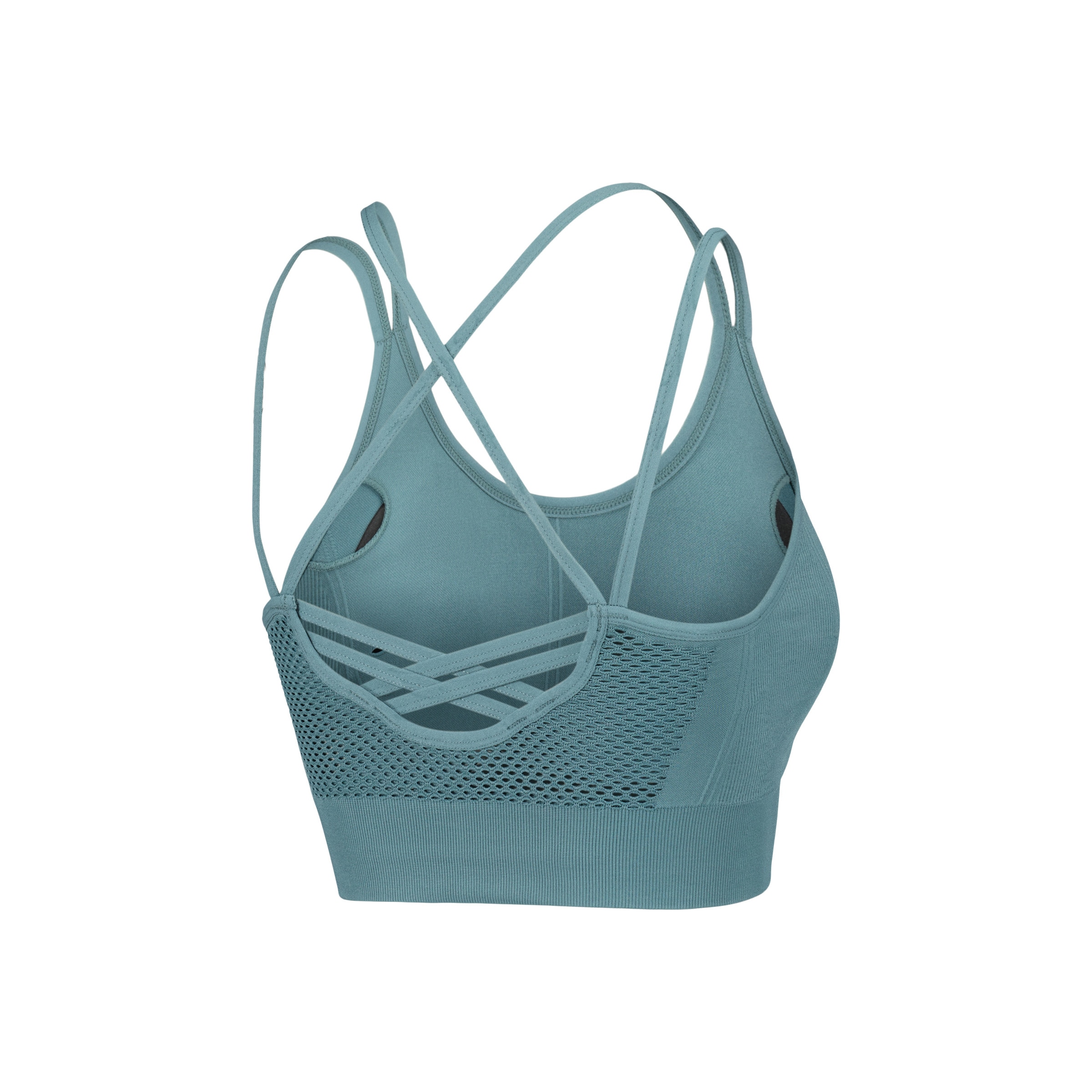 Top Seamless de Yoga de Mulher Azul pálido-5