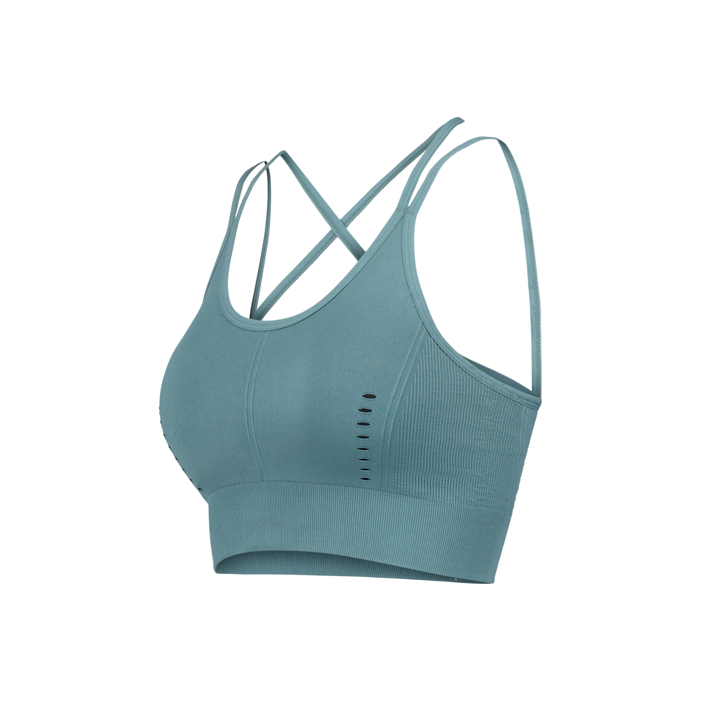 Top Seamless de Yoga de Mulher Azul pálido-4